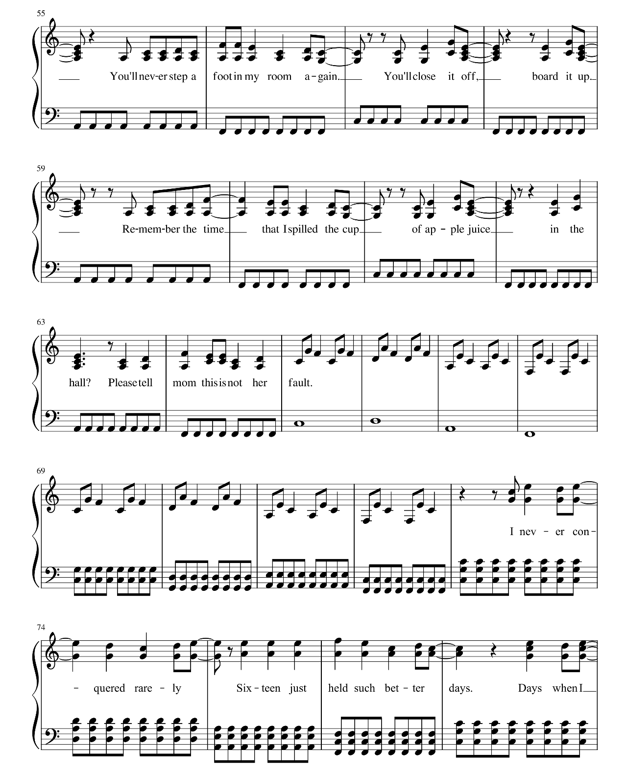 Adam's Song sheet music 4