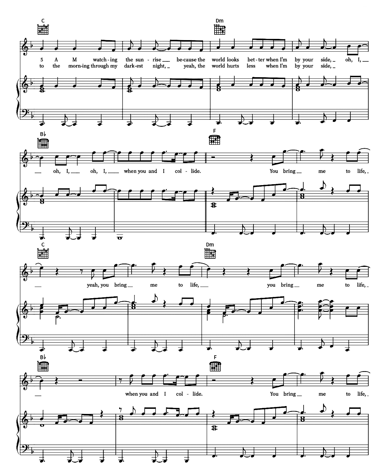 Collide sheet music 3