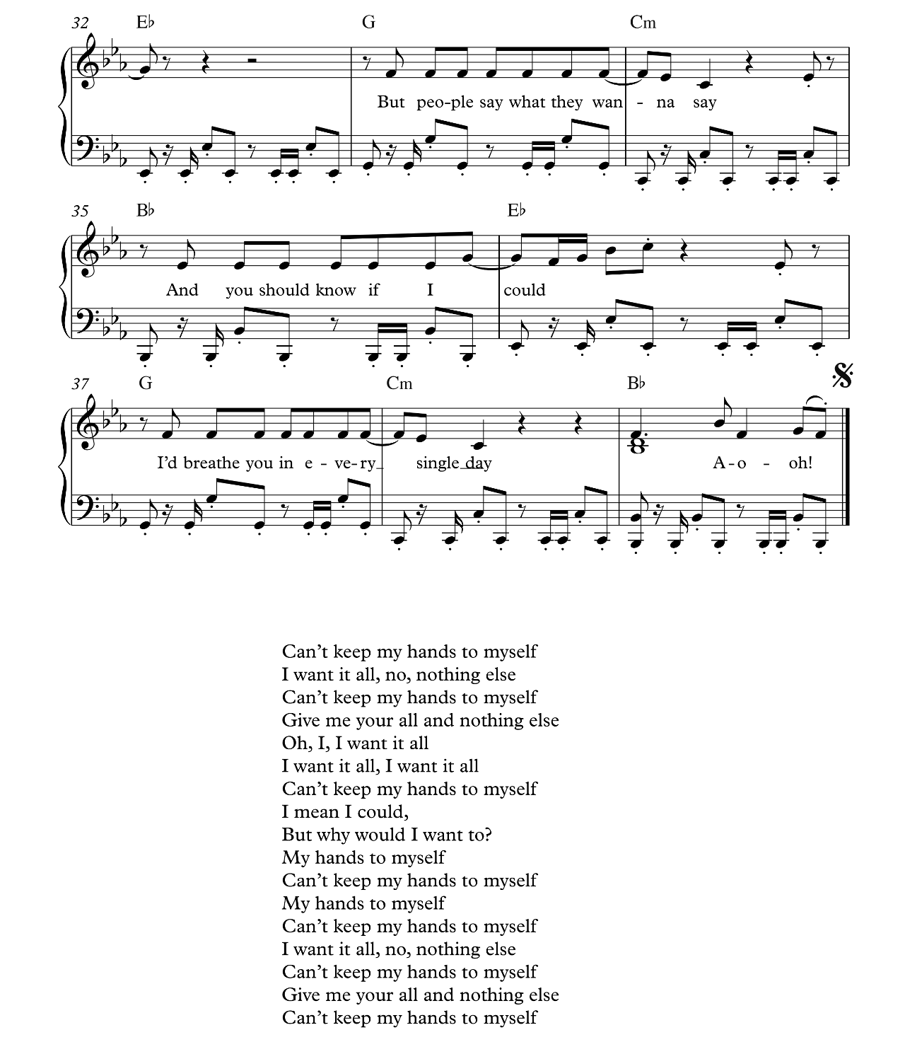 Hands To Myself sheet music 3