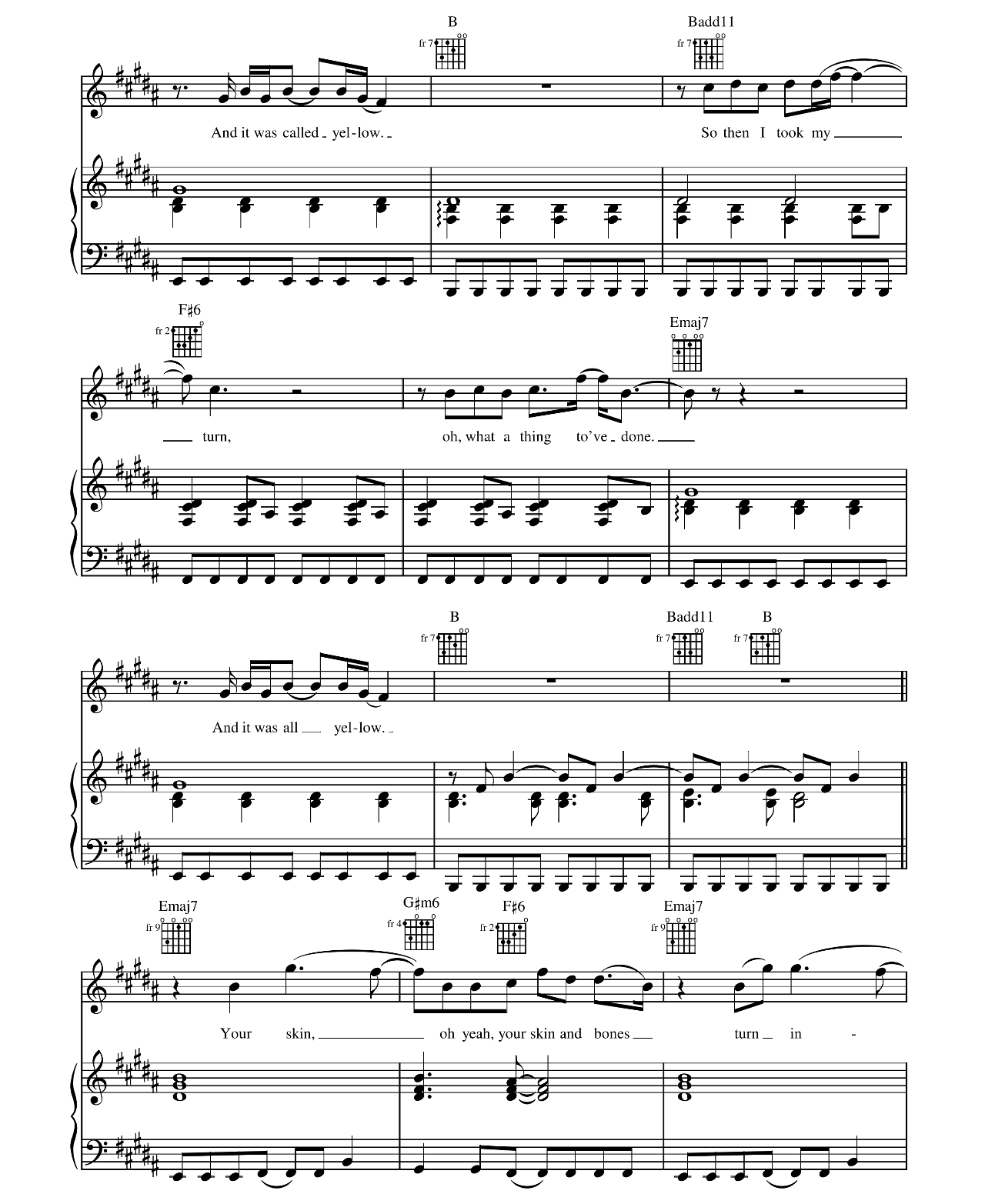 Yellow sheet music 3
