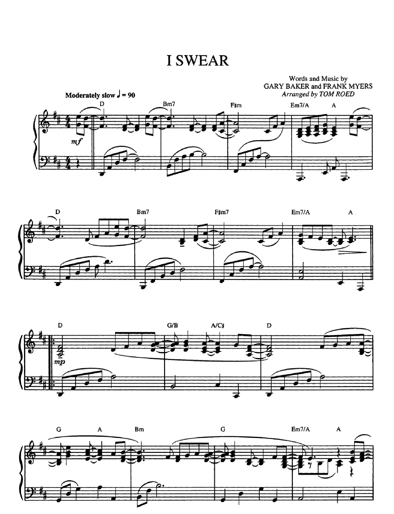 I Swear sheet music