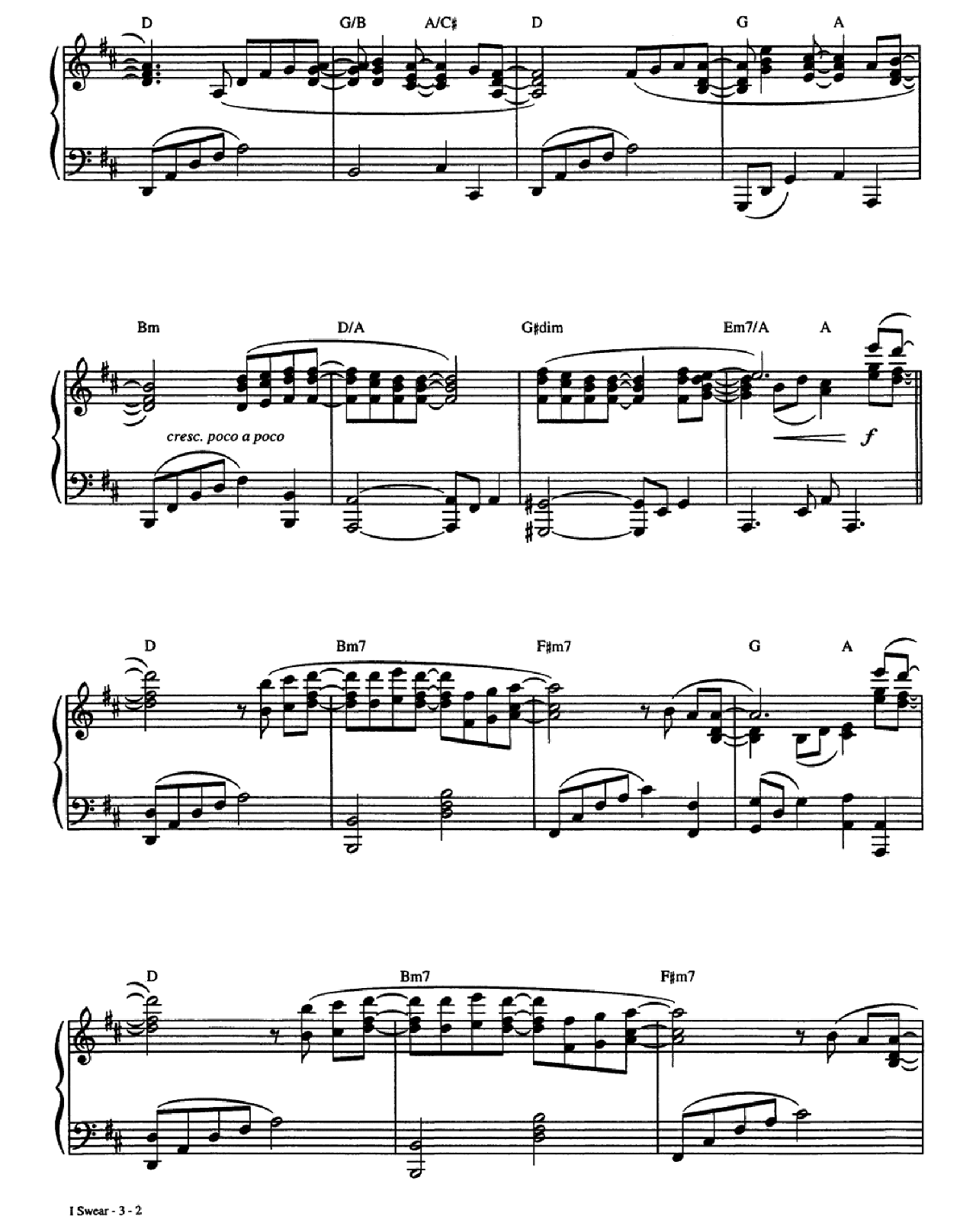 I Swear sheet music 2