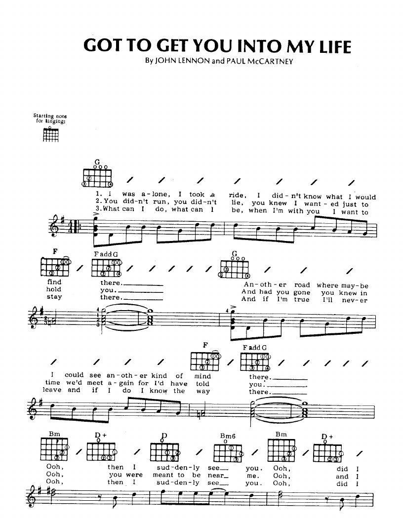 Got To Get You Into My Life sheet music