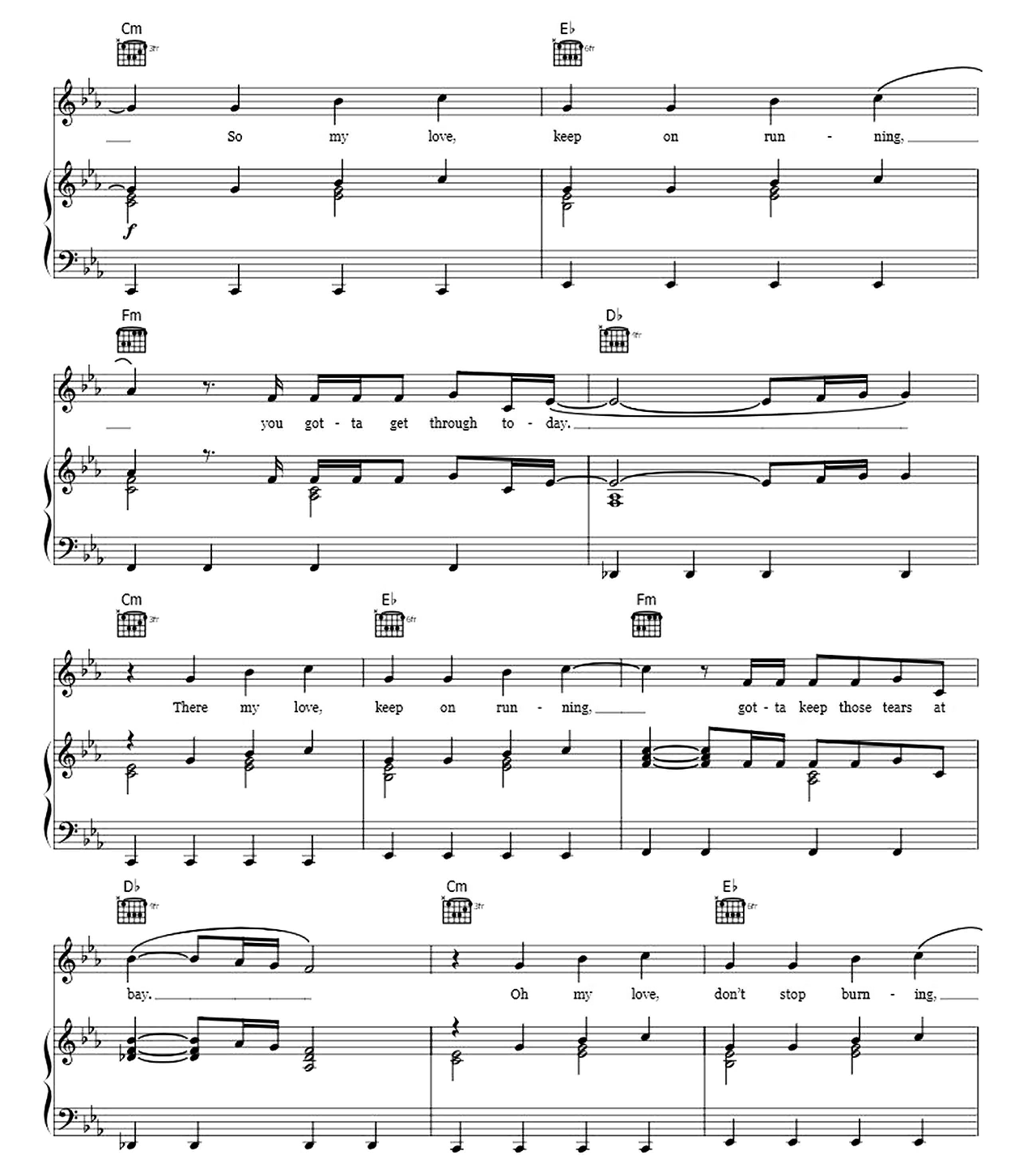Flames sheet music 3