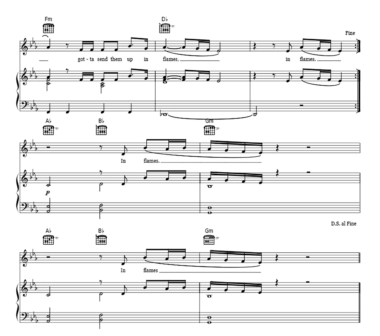 Flames sheet music 4