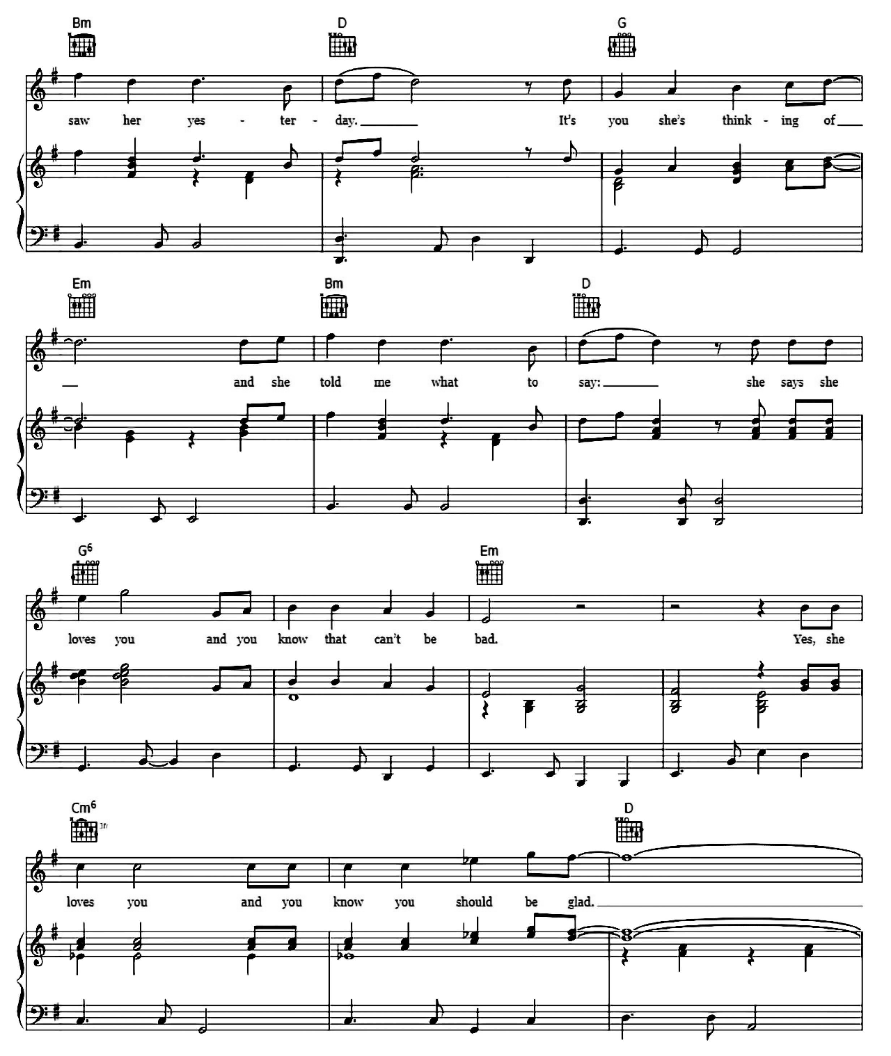 She Loves You sheet music 2