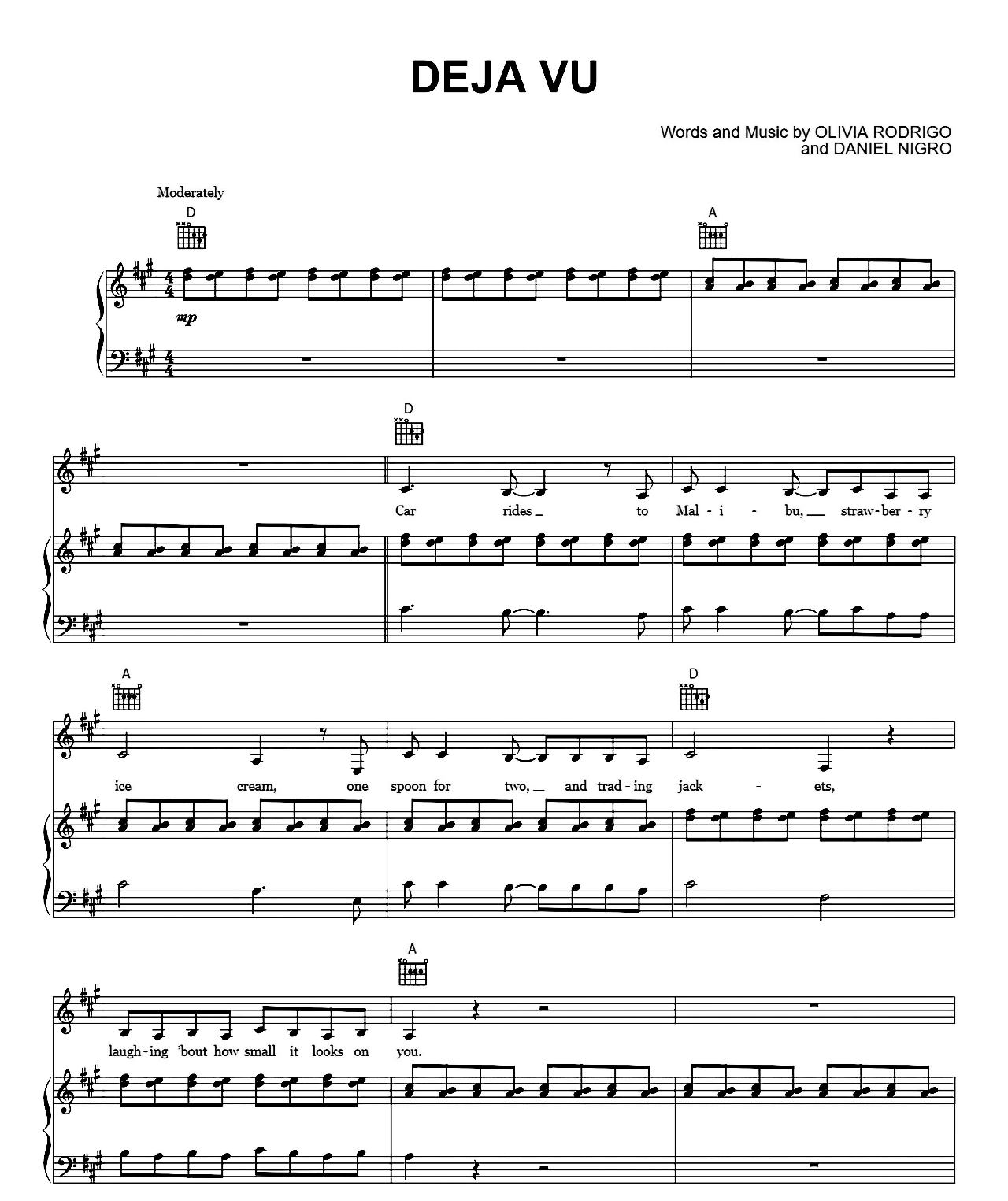 Deja Vu sheet music