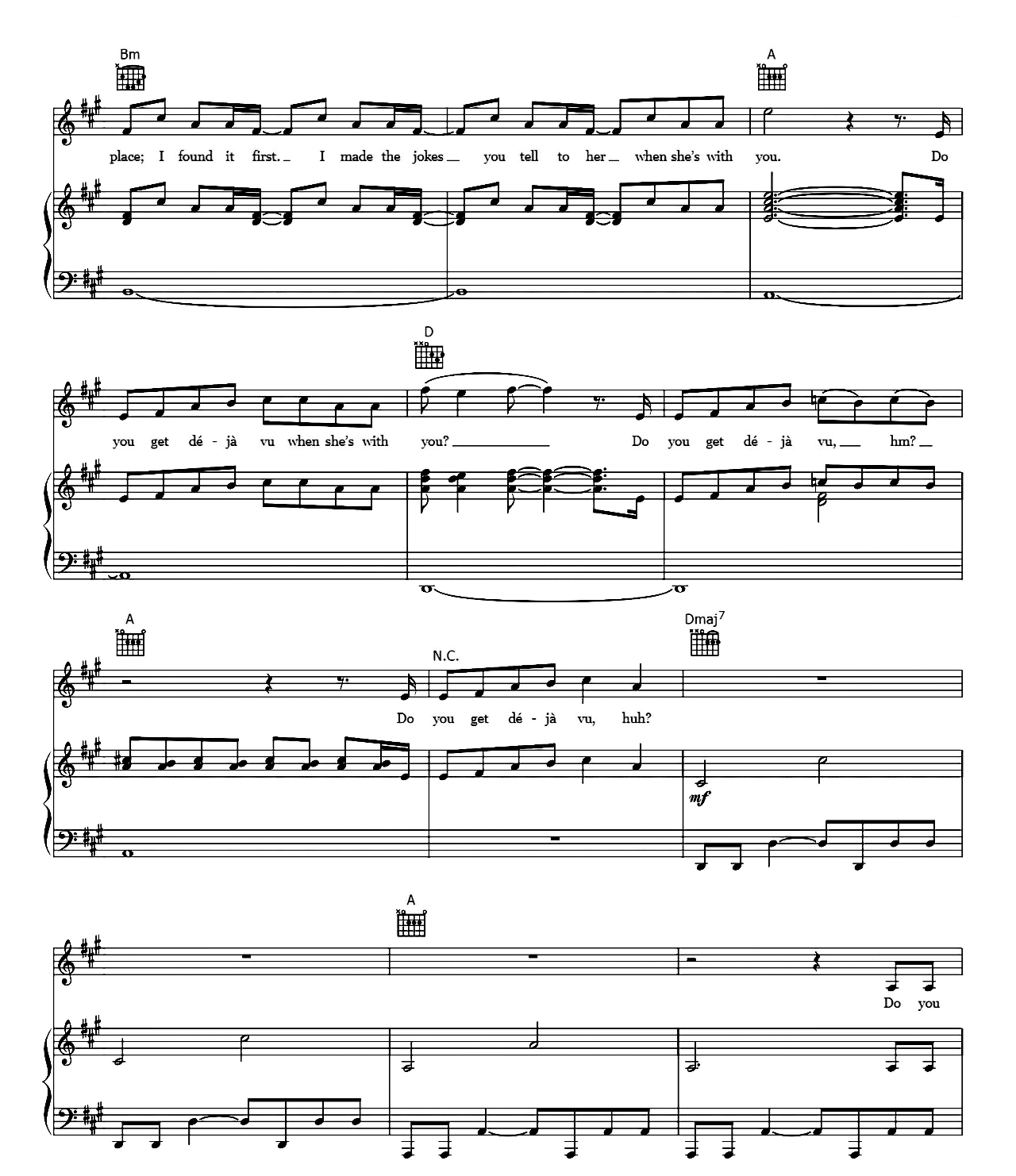 Deja Vu sheet music 3