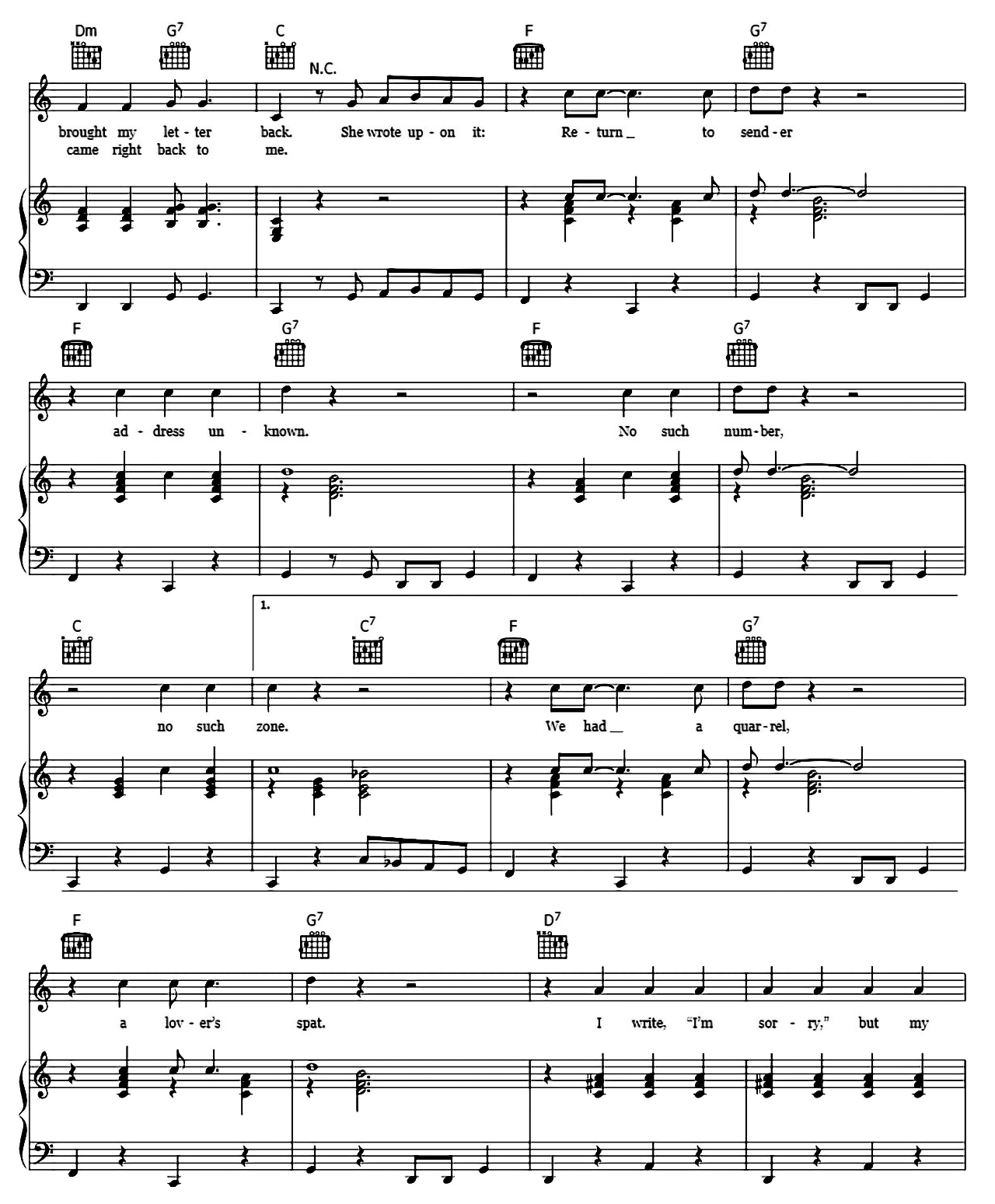 Return To Sender sheet music 2