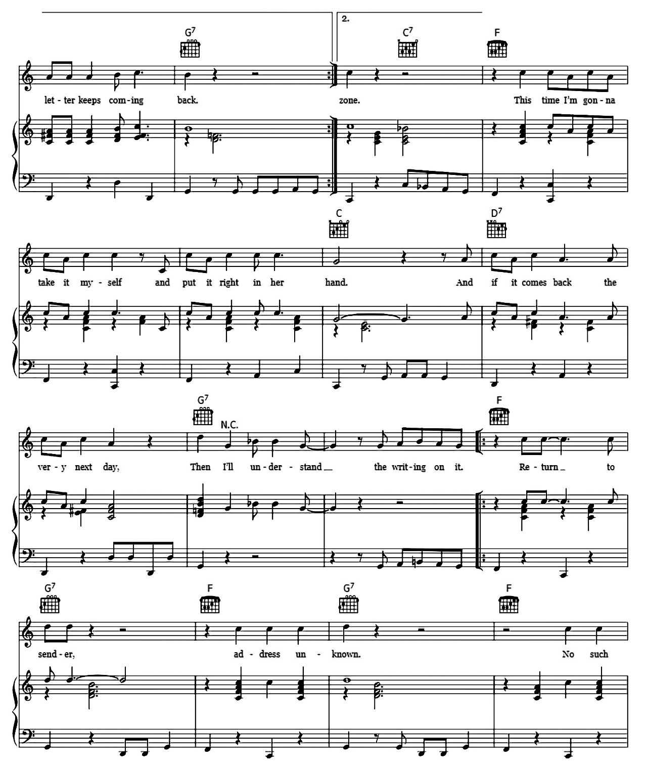 Return To Sender sheet music 3