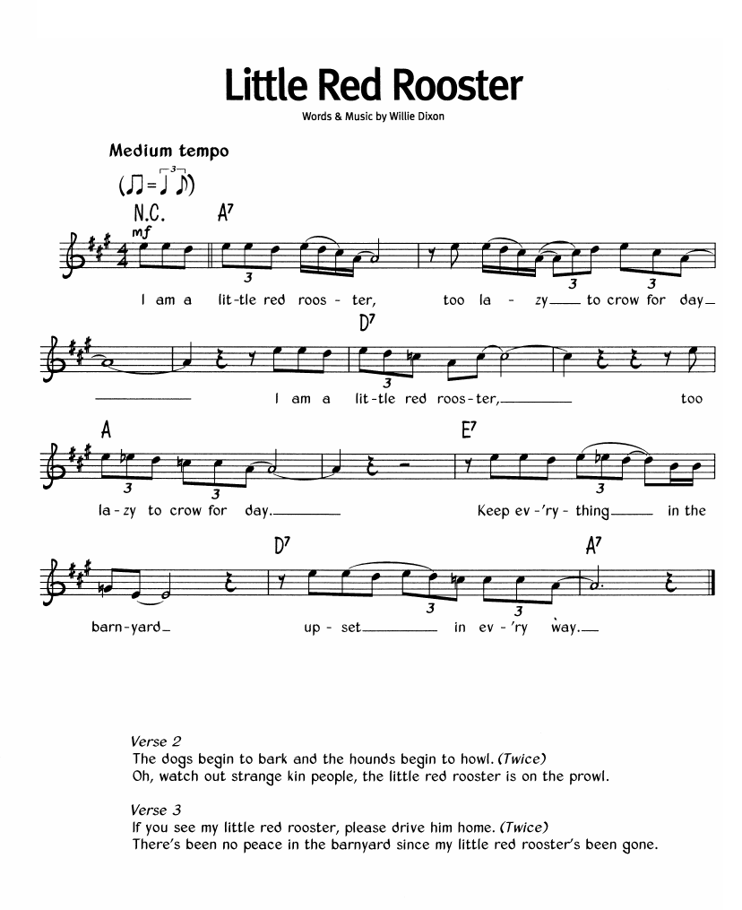 Little Red Rooster sheet music