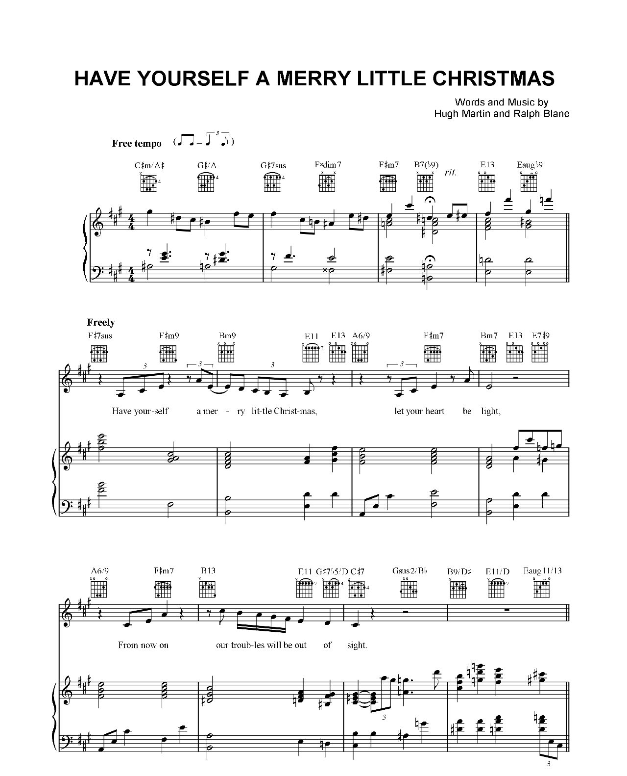 Have Yourself A Merry Little Christmas sheet music