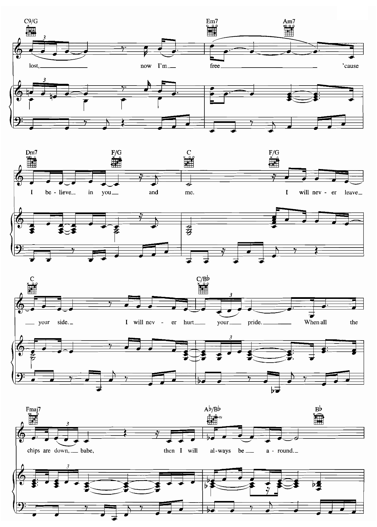 I Believe In You And Me sheet music 3