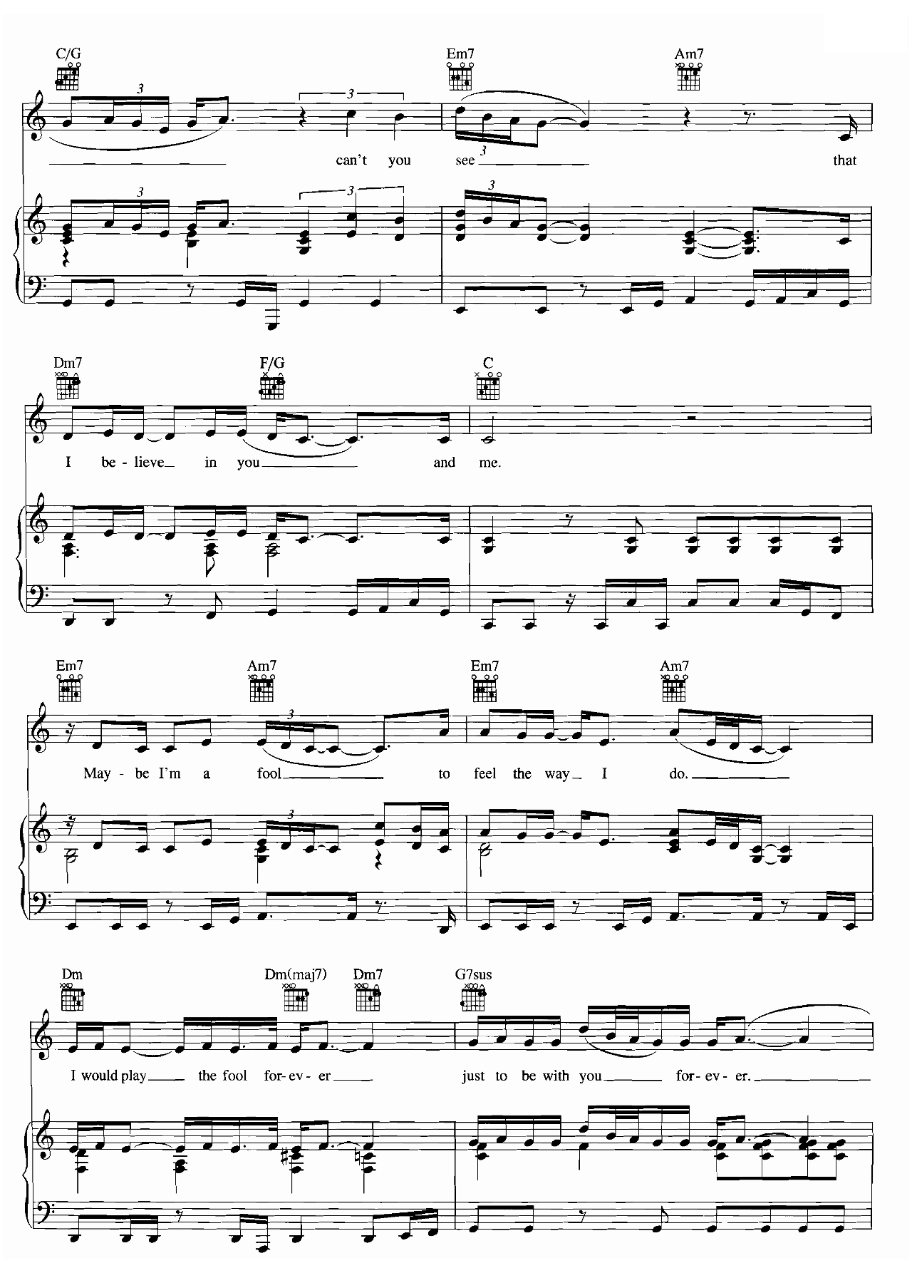 I Believe In You And Me sheet music 5