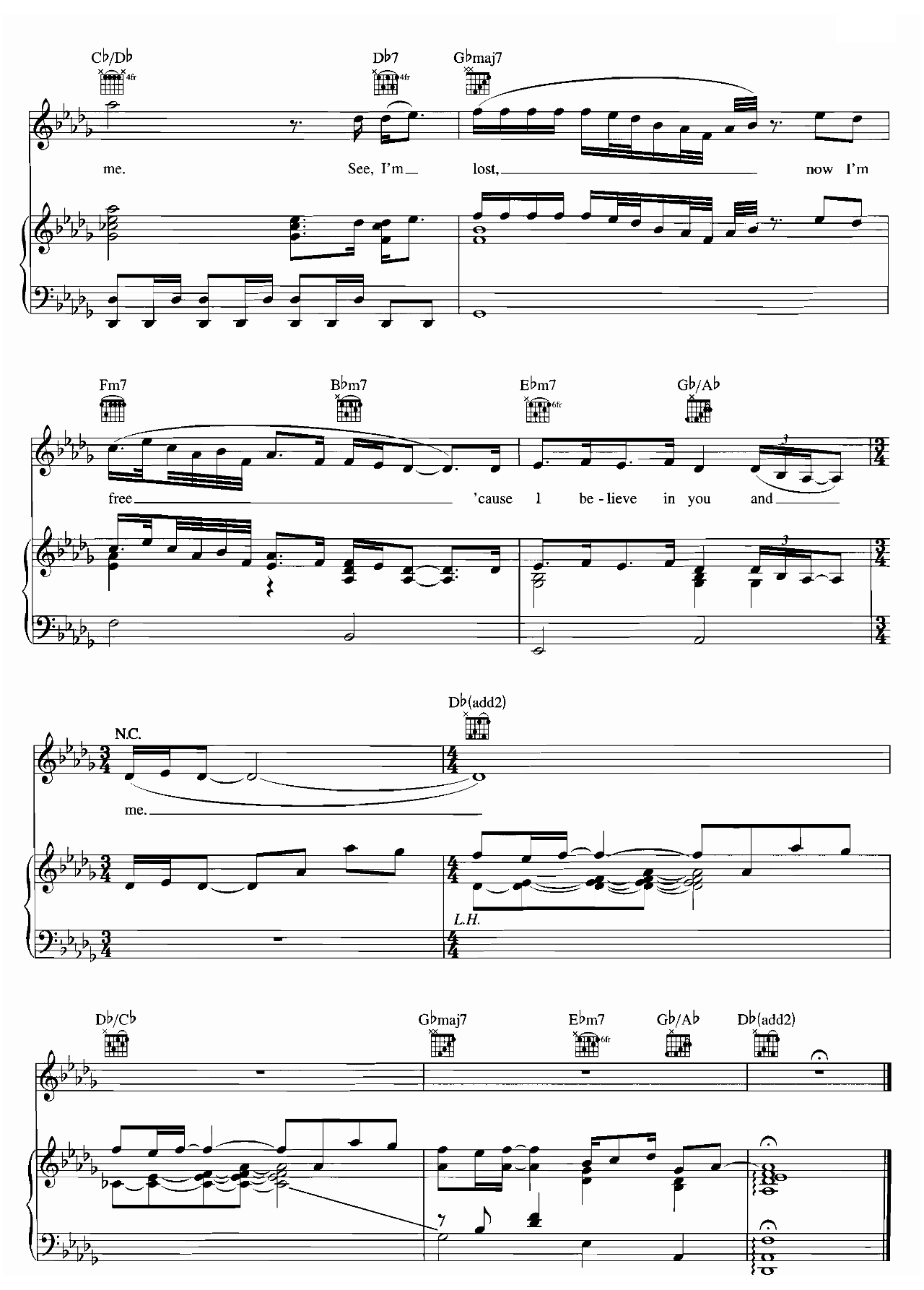 I Believe In You And Me sheet music 7