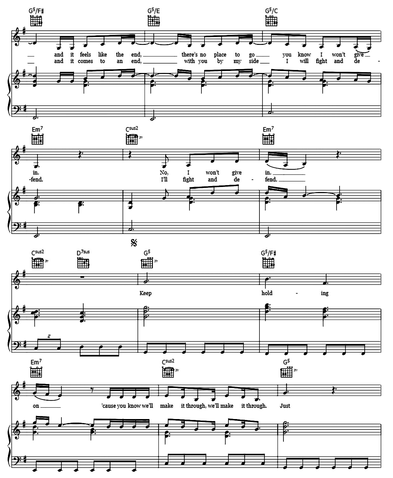Keep Holding On sheet music 2
