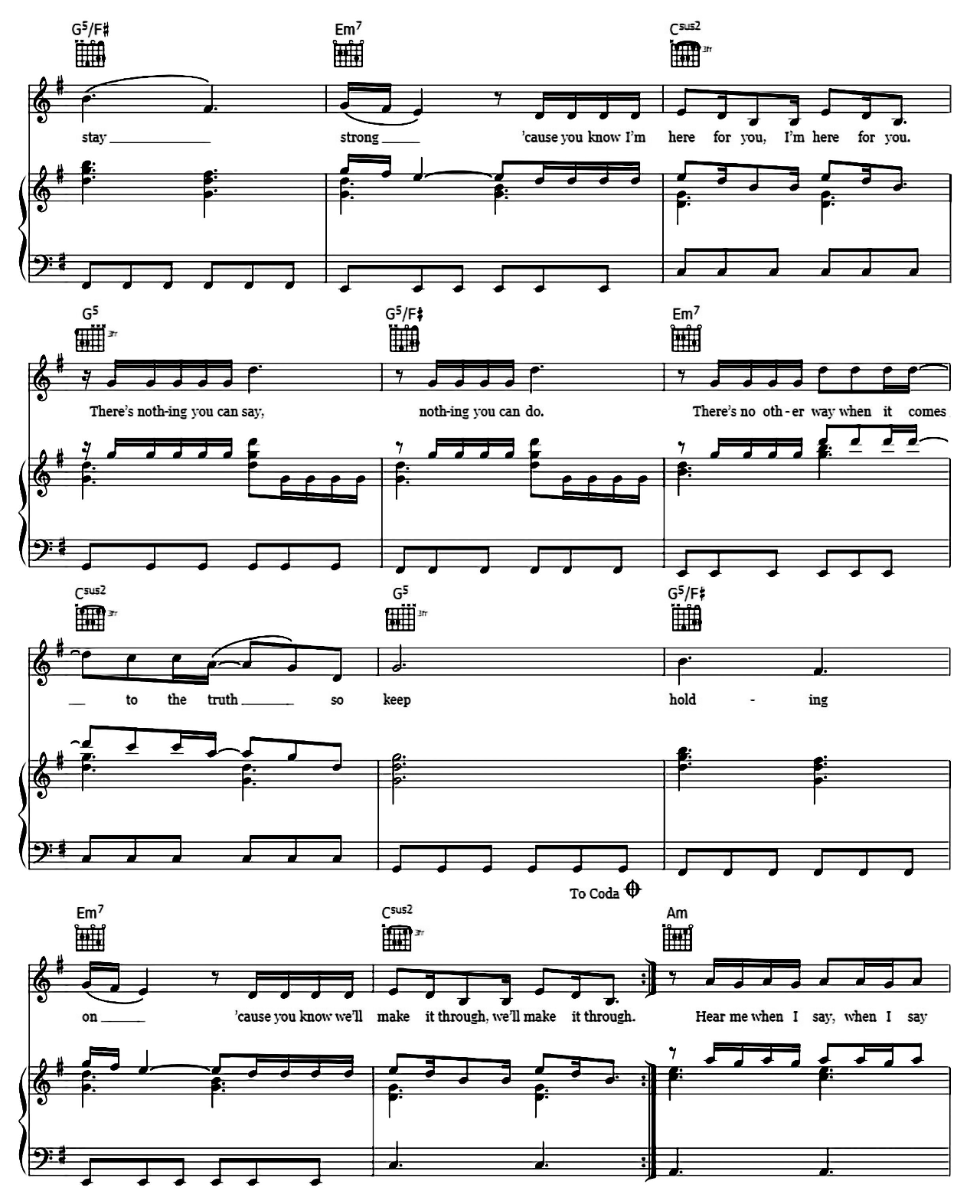 Keep Holding On sheet music 3