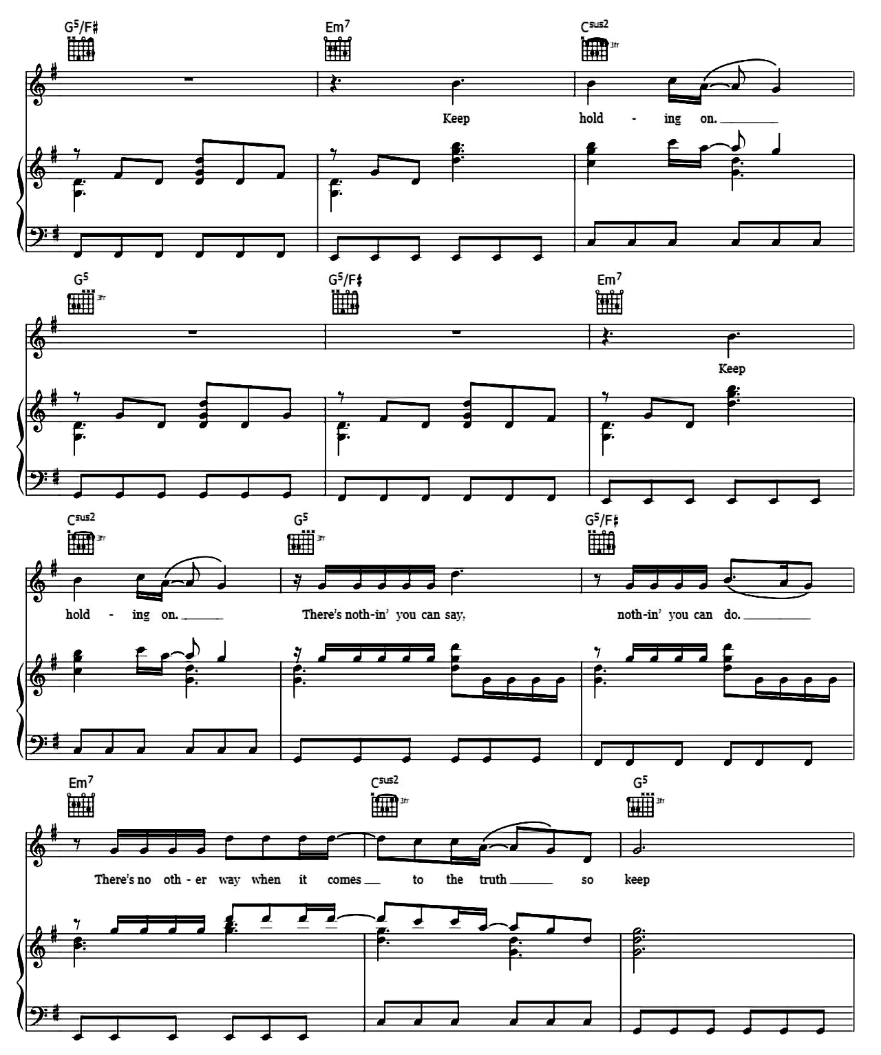 Keep Holding On sheet music 5