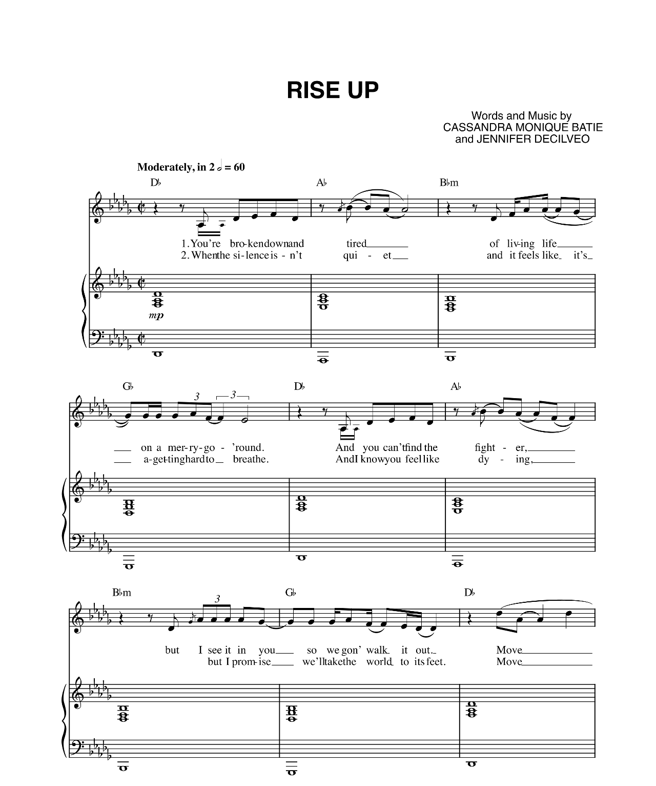 Rise Up sheet music