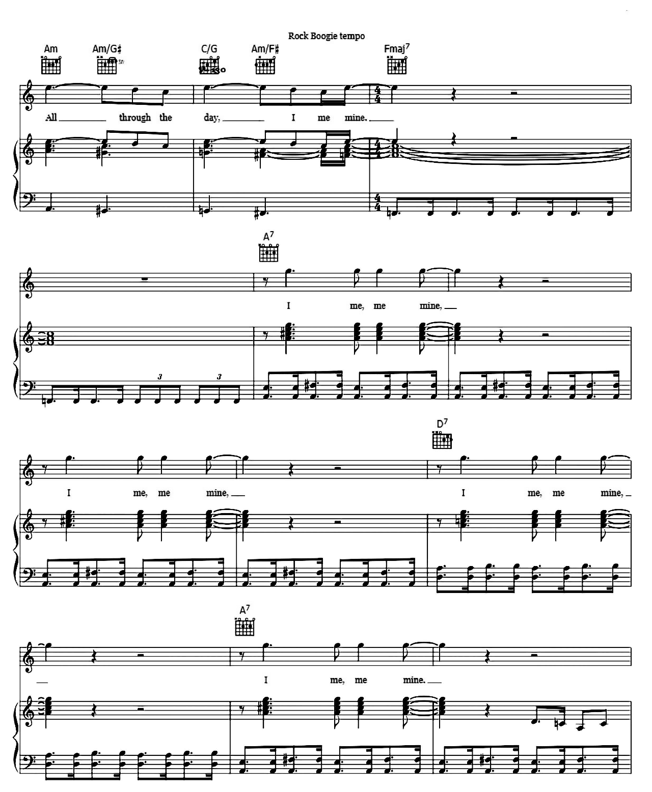 I Me Mine sheet music 3