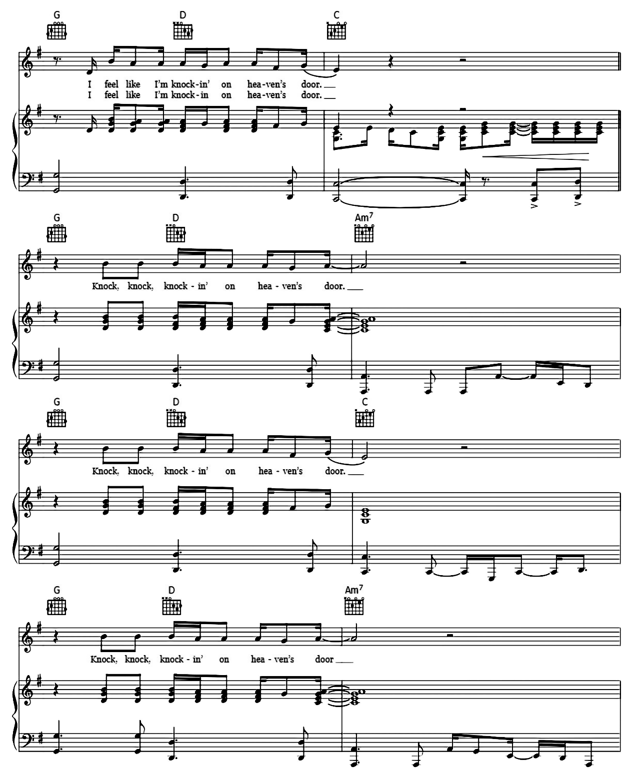 Knockin' On Heaven's Door sheet music 2