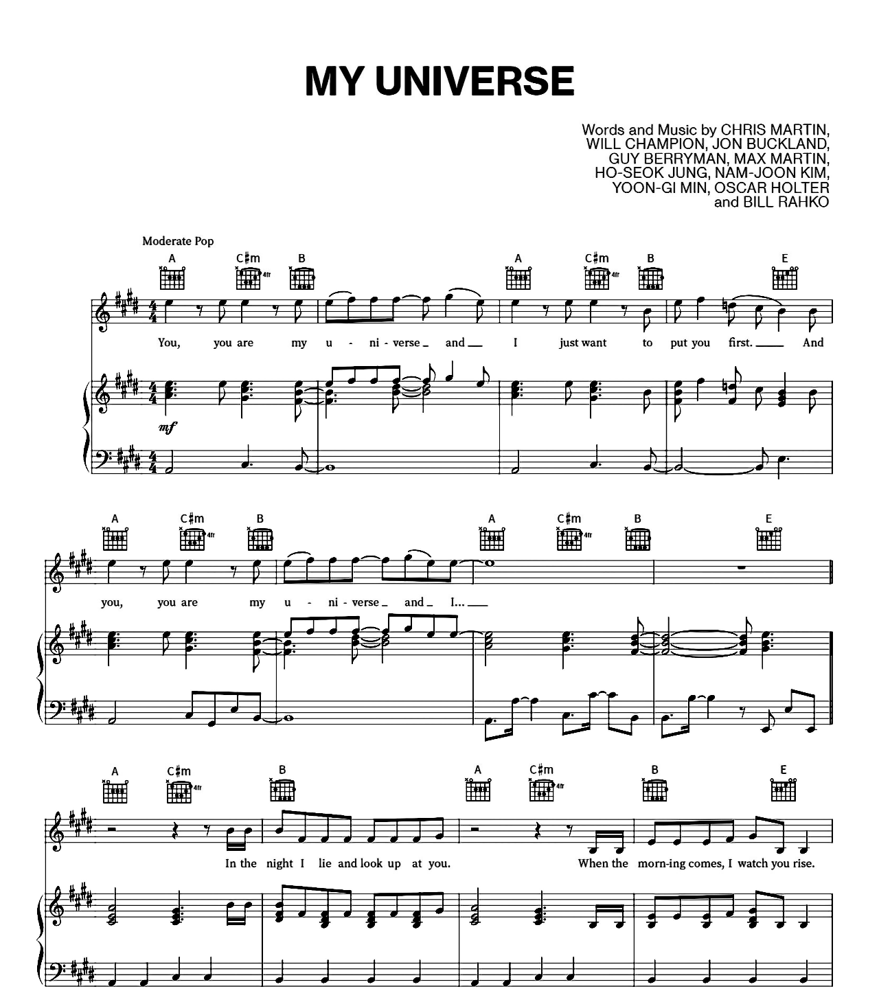 My Universe sheet music