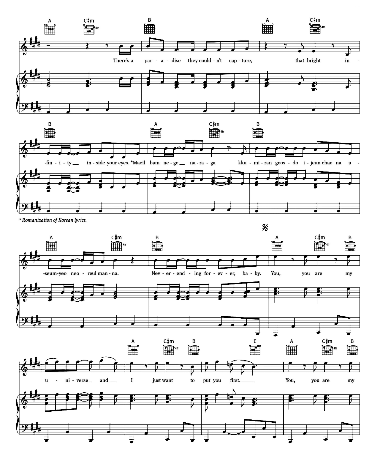 My Universe sheet music 2