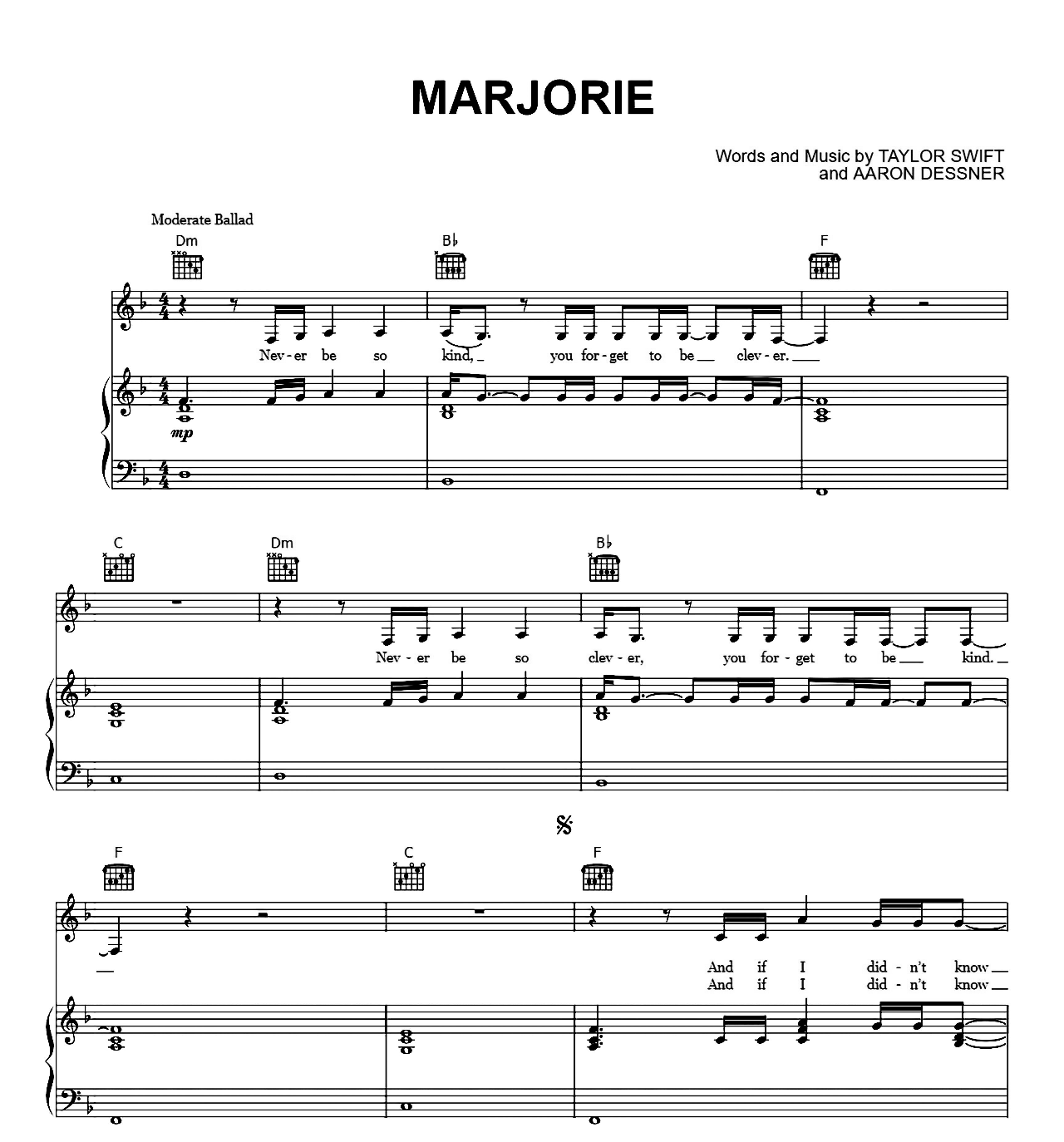 Marjorie sheet music