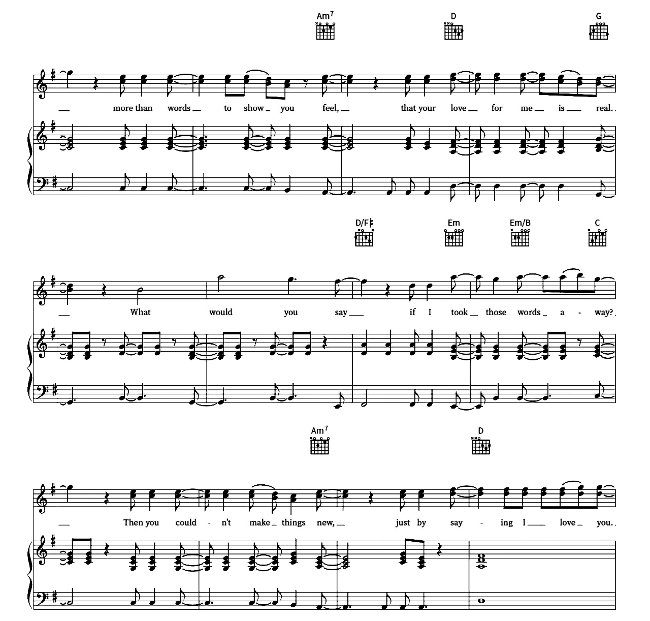More Than Words sheet music 4