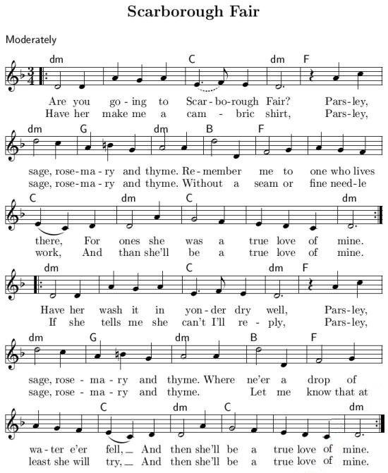 Scarborough Fair sheet music