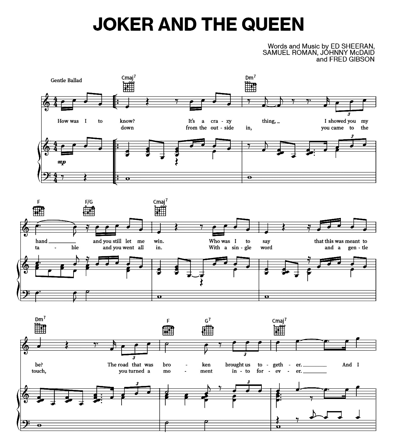 The Joker And The Queen sheet music