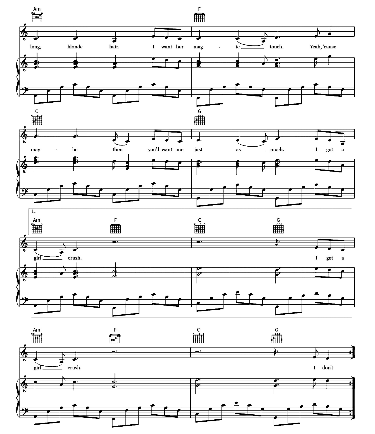 Girl Crush sheet music 3