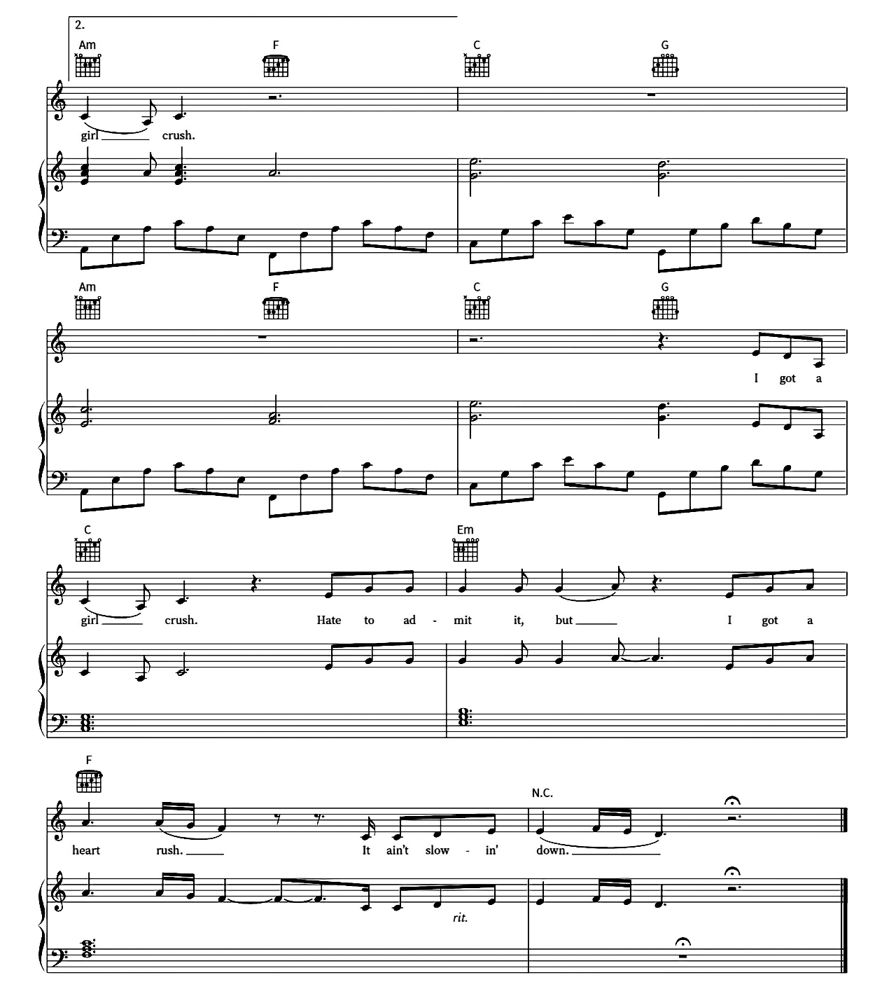 Girl Crush sheet music 4