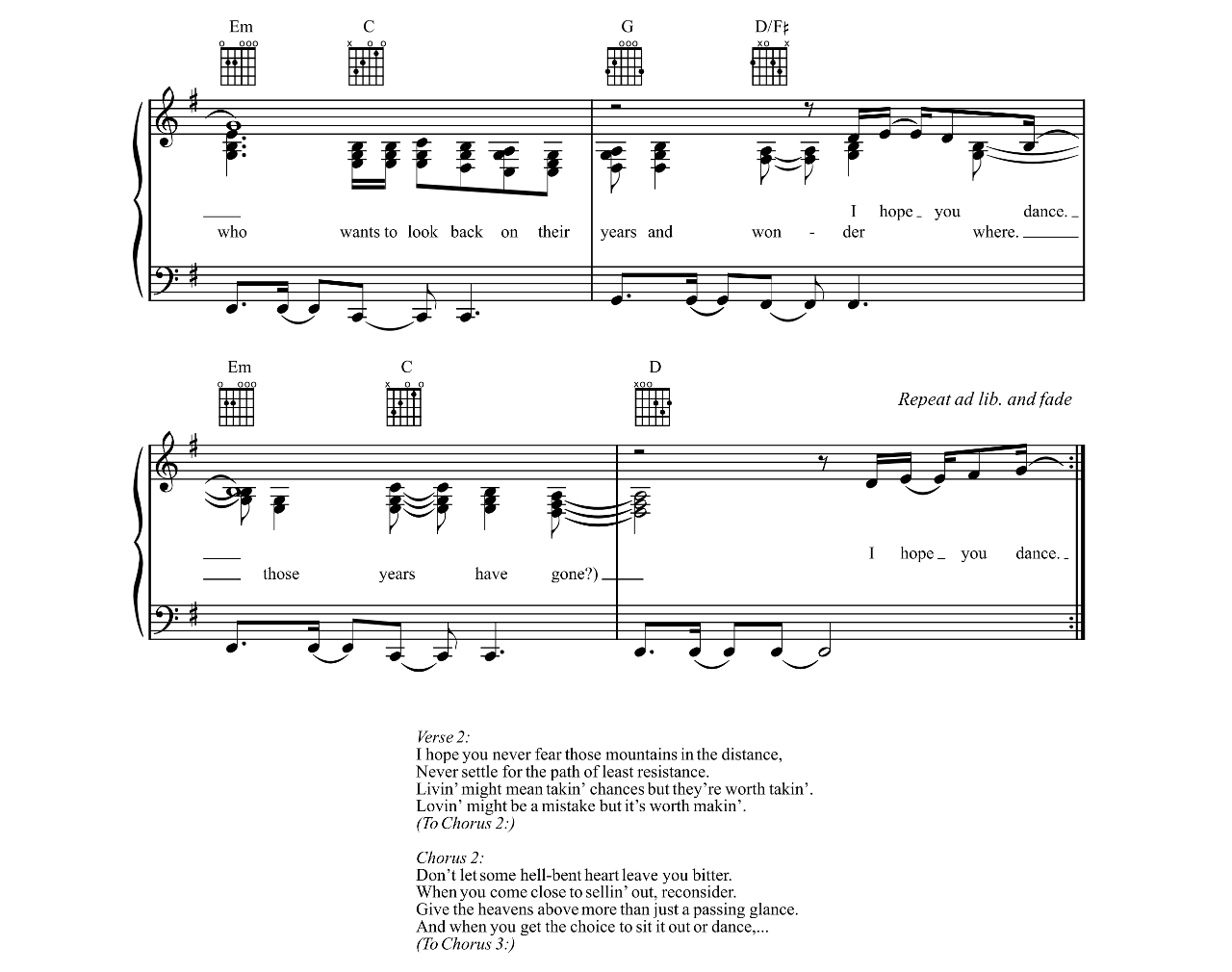 I Hope You Dance sheet music 6
