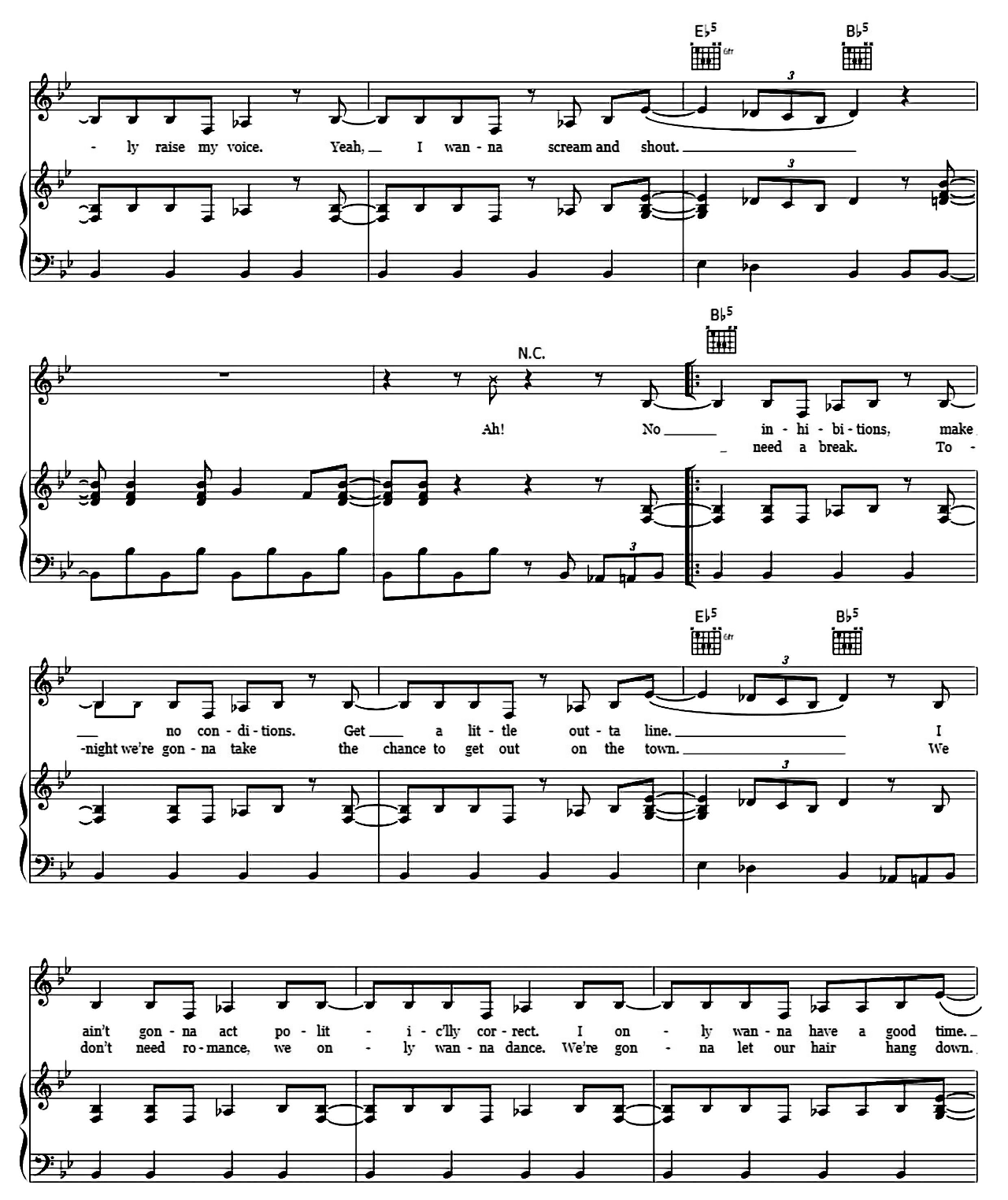 Man I Feel Like A Woman sheet music 2