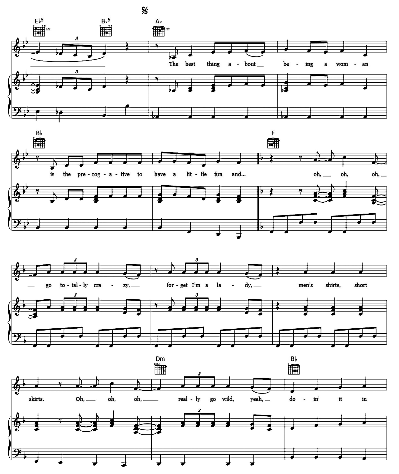 Man I Feel Like A Woman sheet music 3