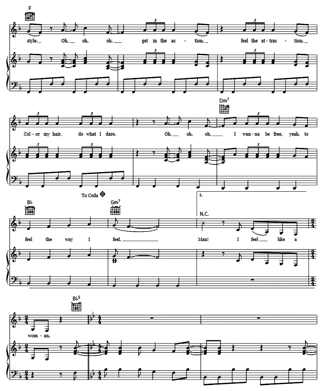 Man I Feel Like A Woman sheet music 4