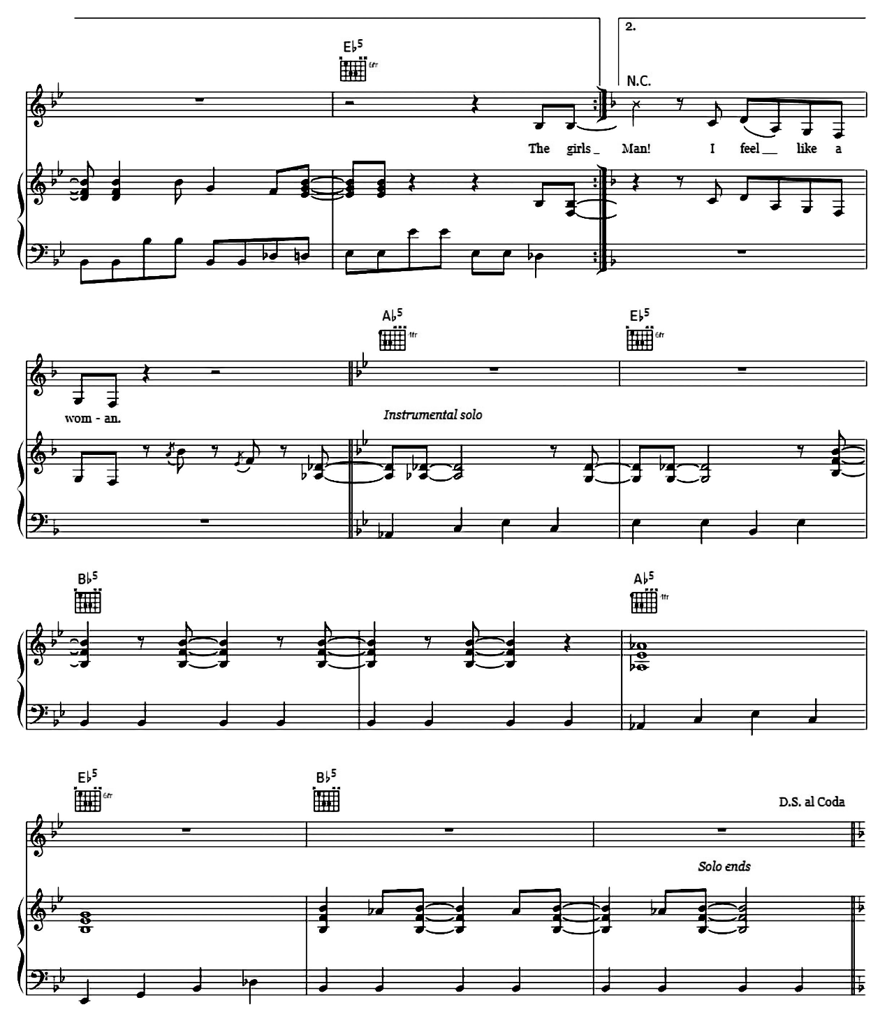 Man I Feel Like A Woman sheet music 5