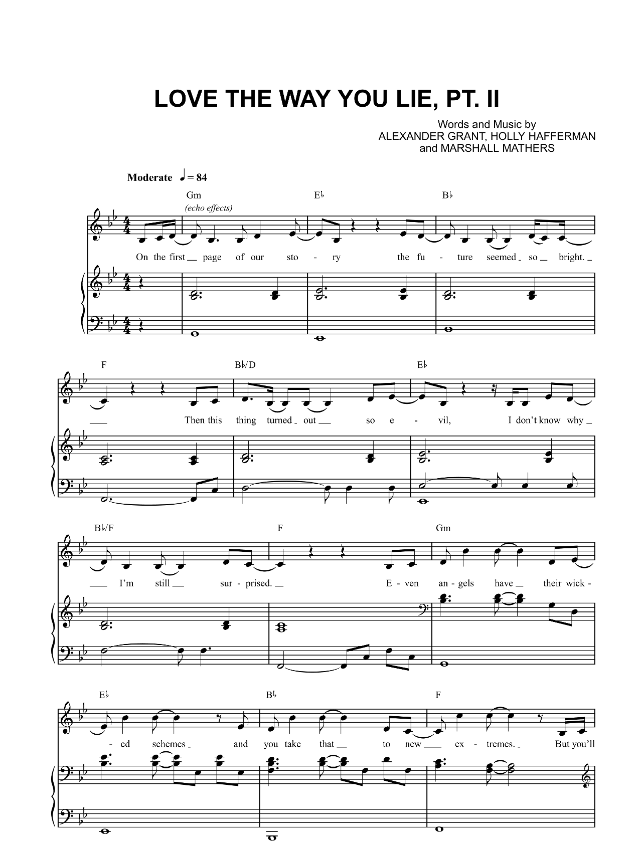 Love The Way You Lie Part 2 sheet music