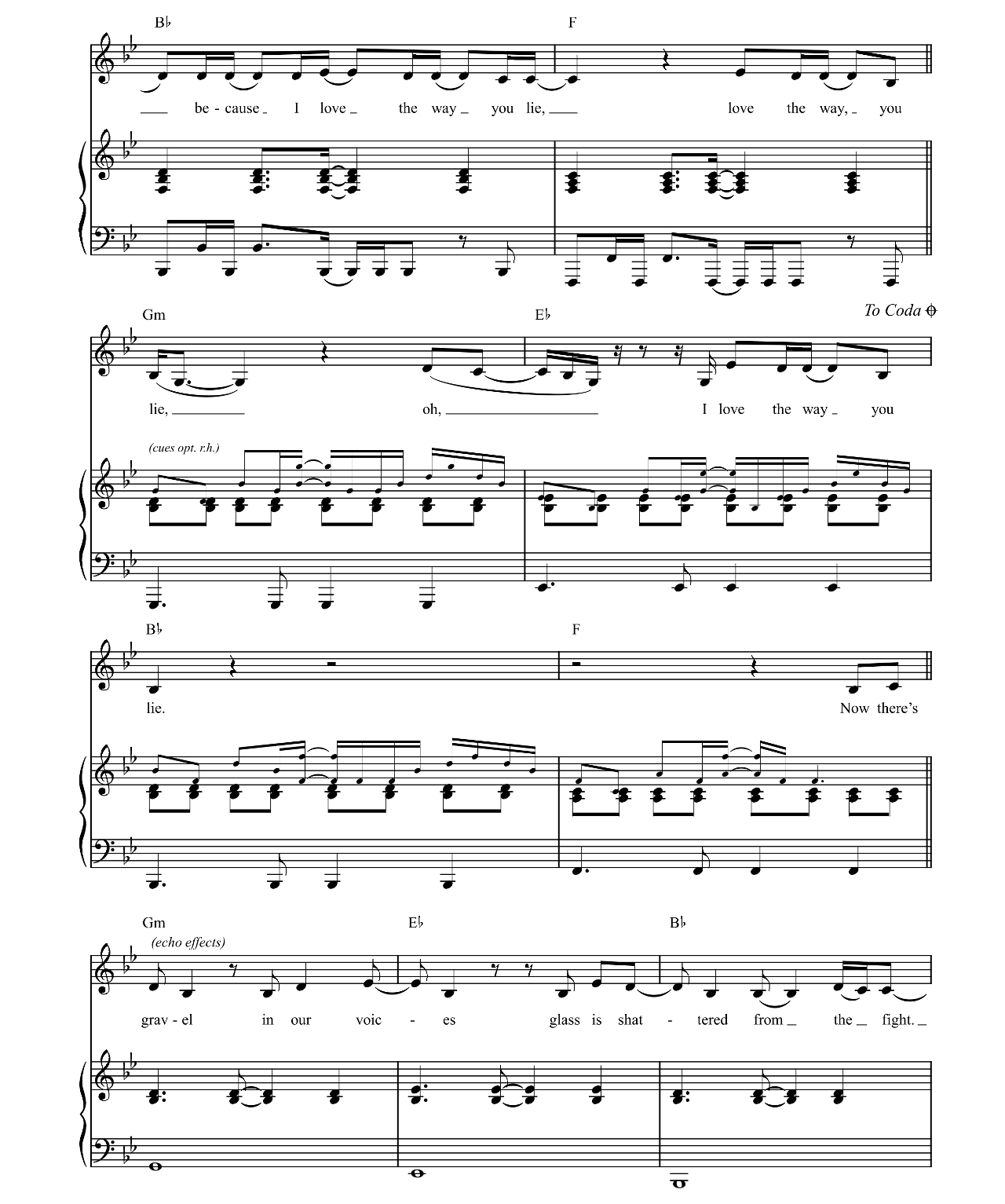 Love The Way You Lie Part 2 sheet music 3