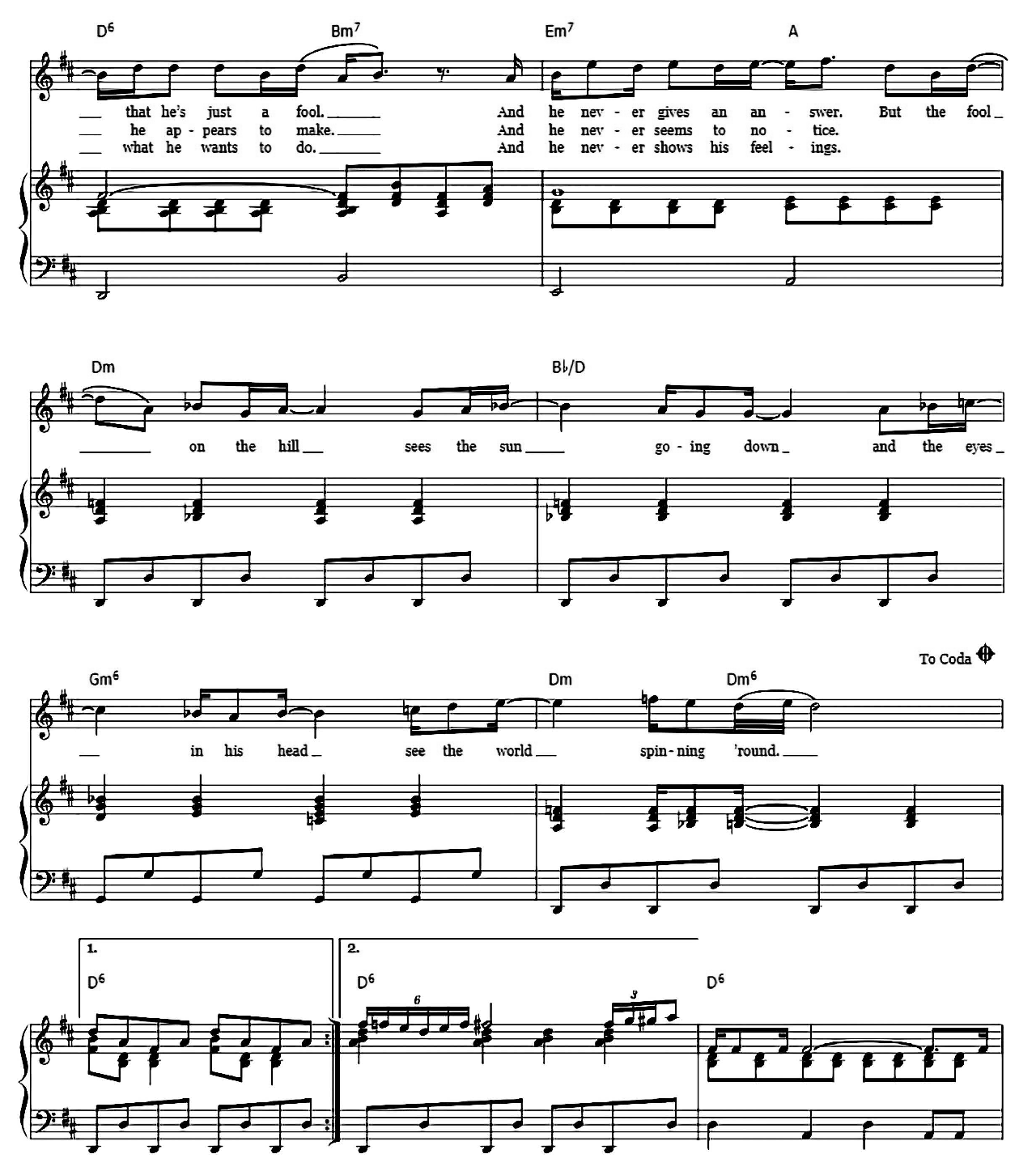 The Fool On The Hill sheet music 2