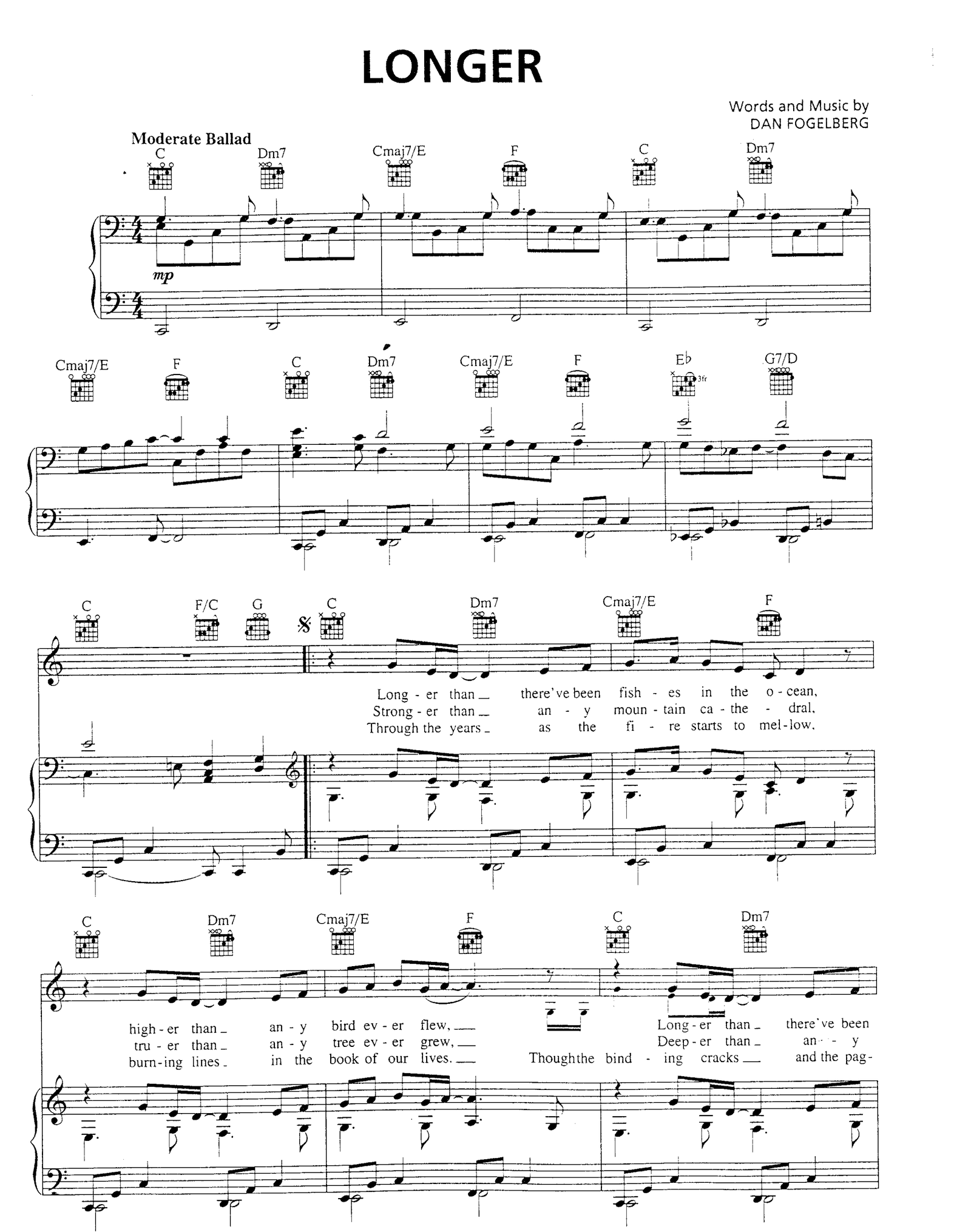 Longer sheet music