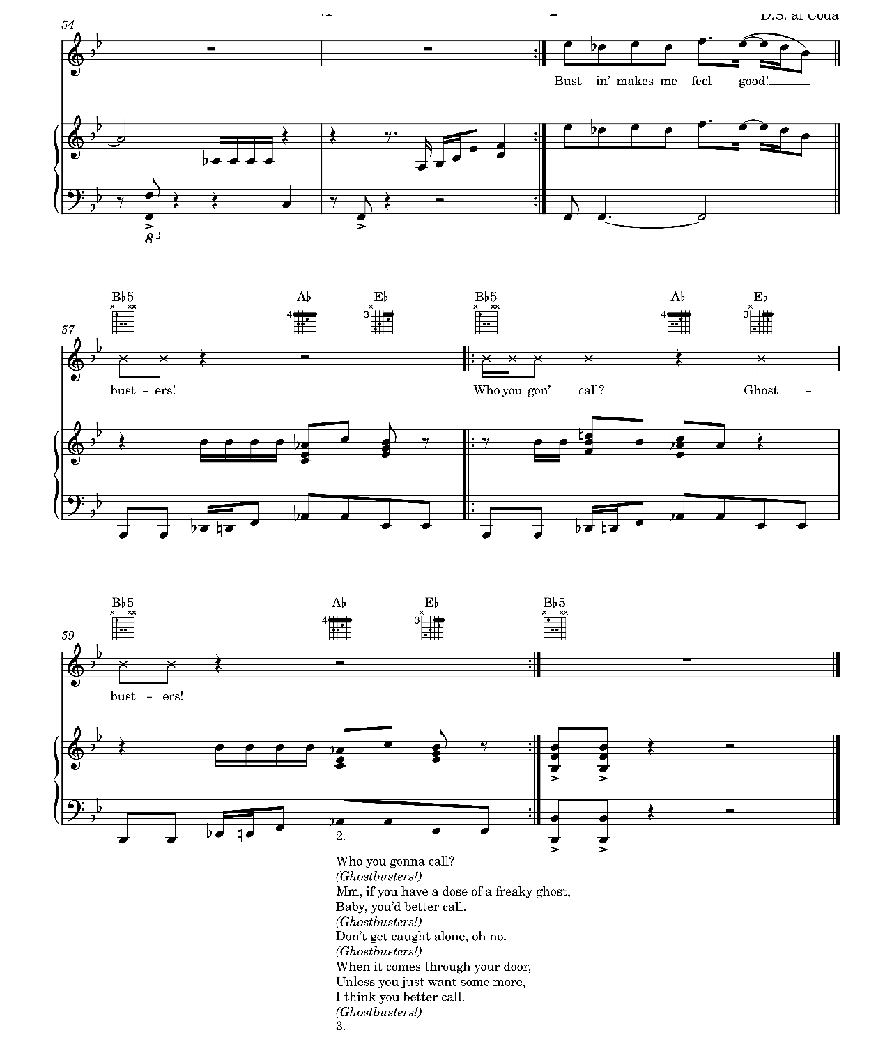 Ghostbusters sheet music 6