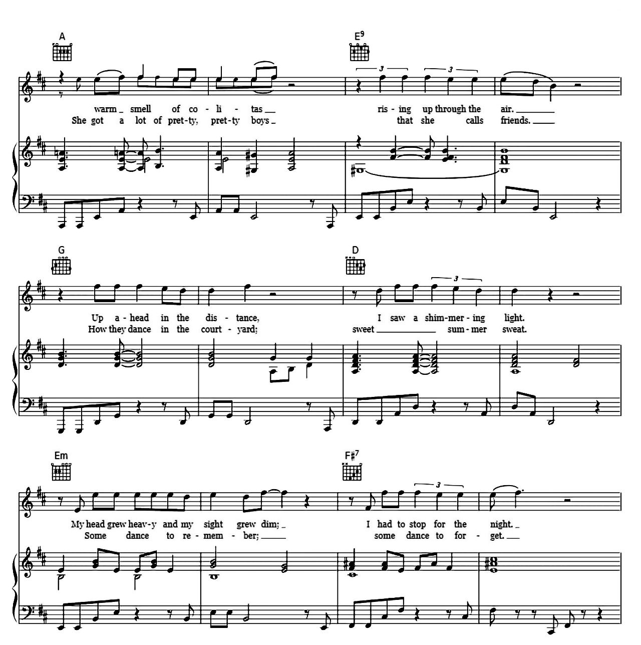 Hotel California sheet music 3