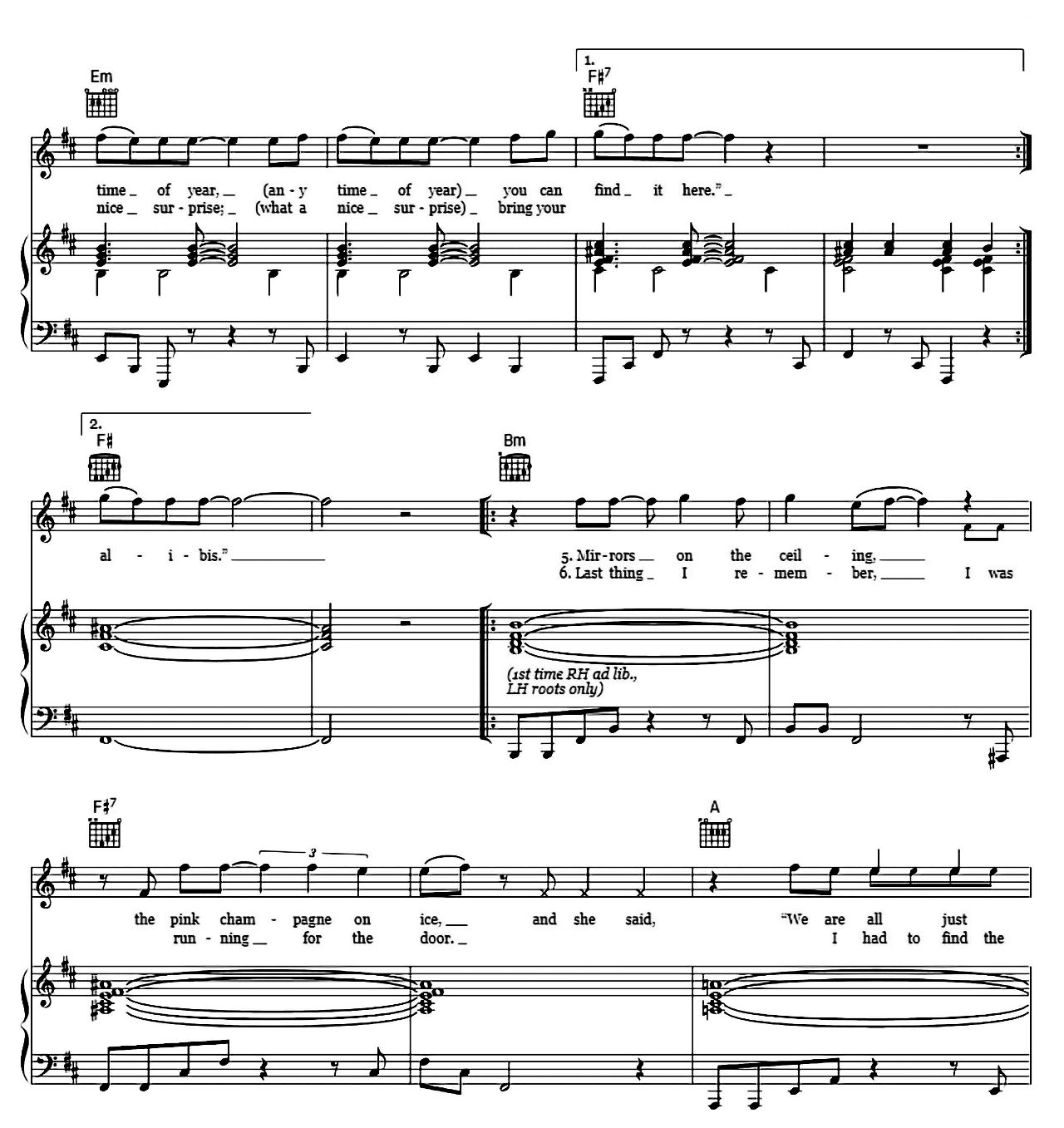 Hotel California sheet music 6
