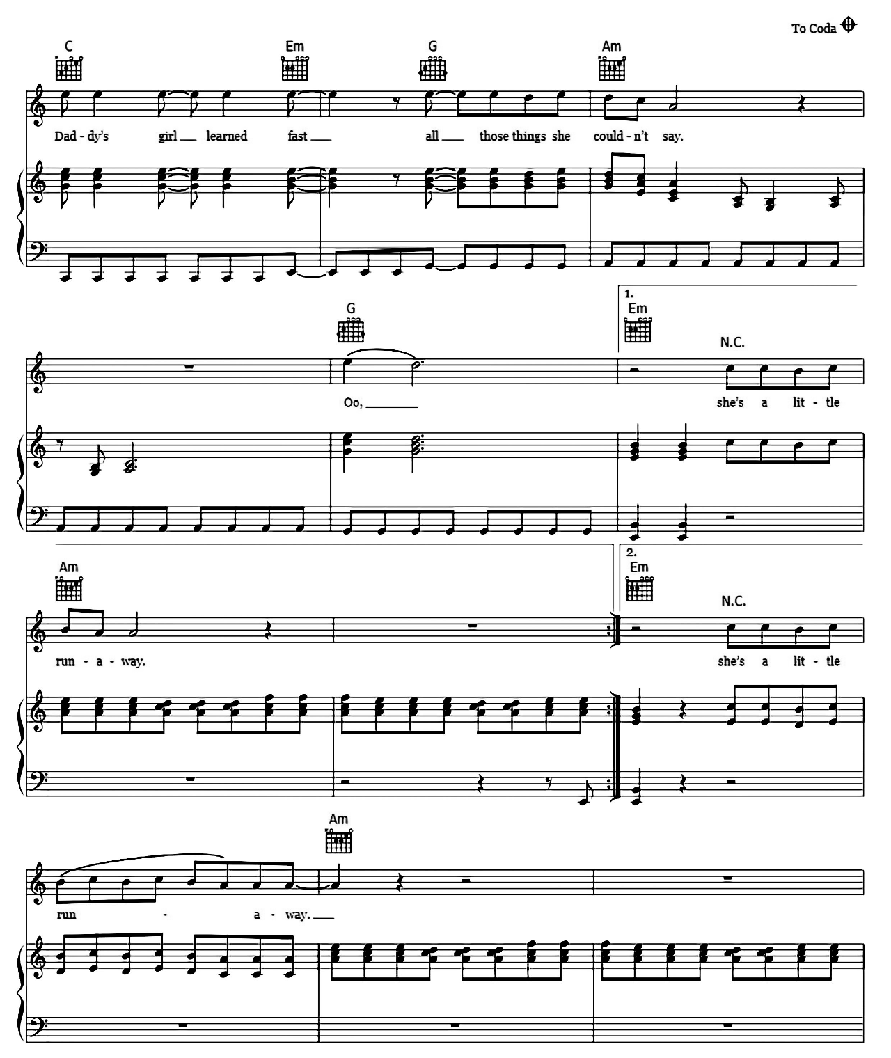 Runaway sheet music 4