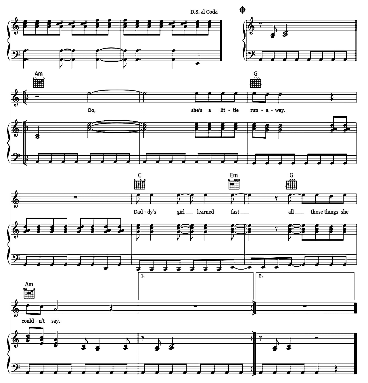 Runaway sheet music 5