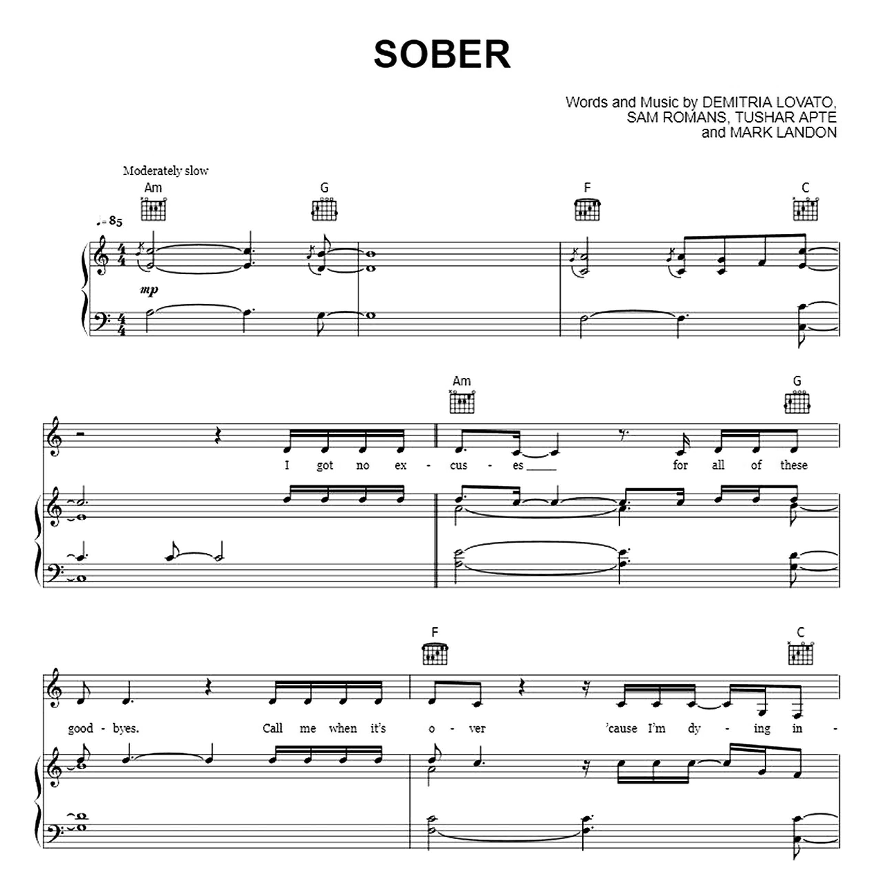 Sober sheet music