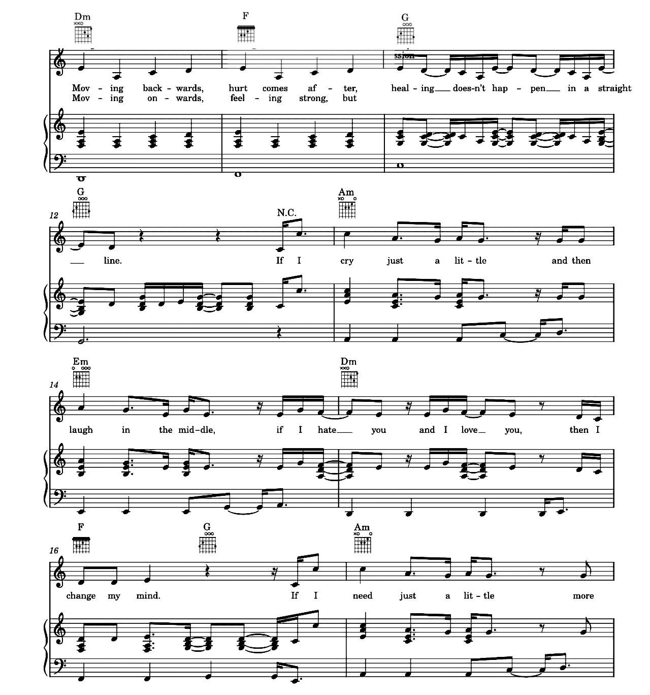 Justified sheet music 2