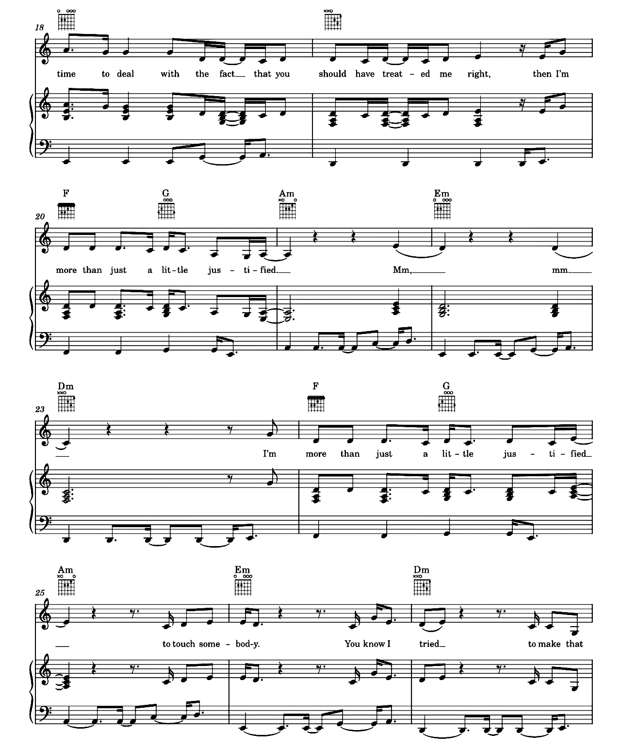 Justified sheet music 3